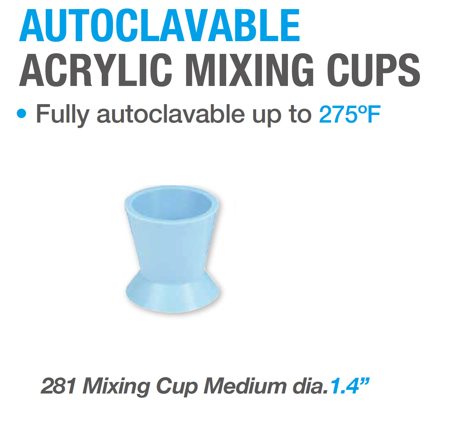 Dental Autoclavable Mixing Cups Medium 2’s