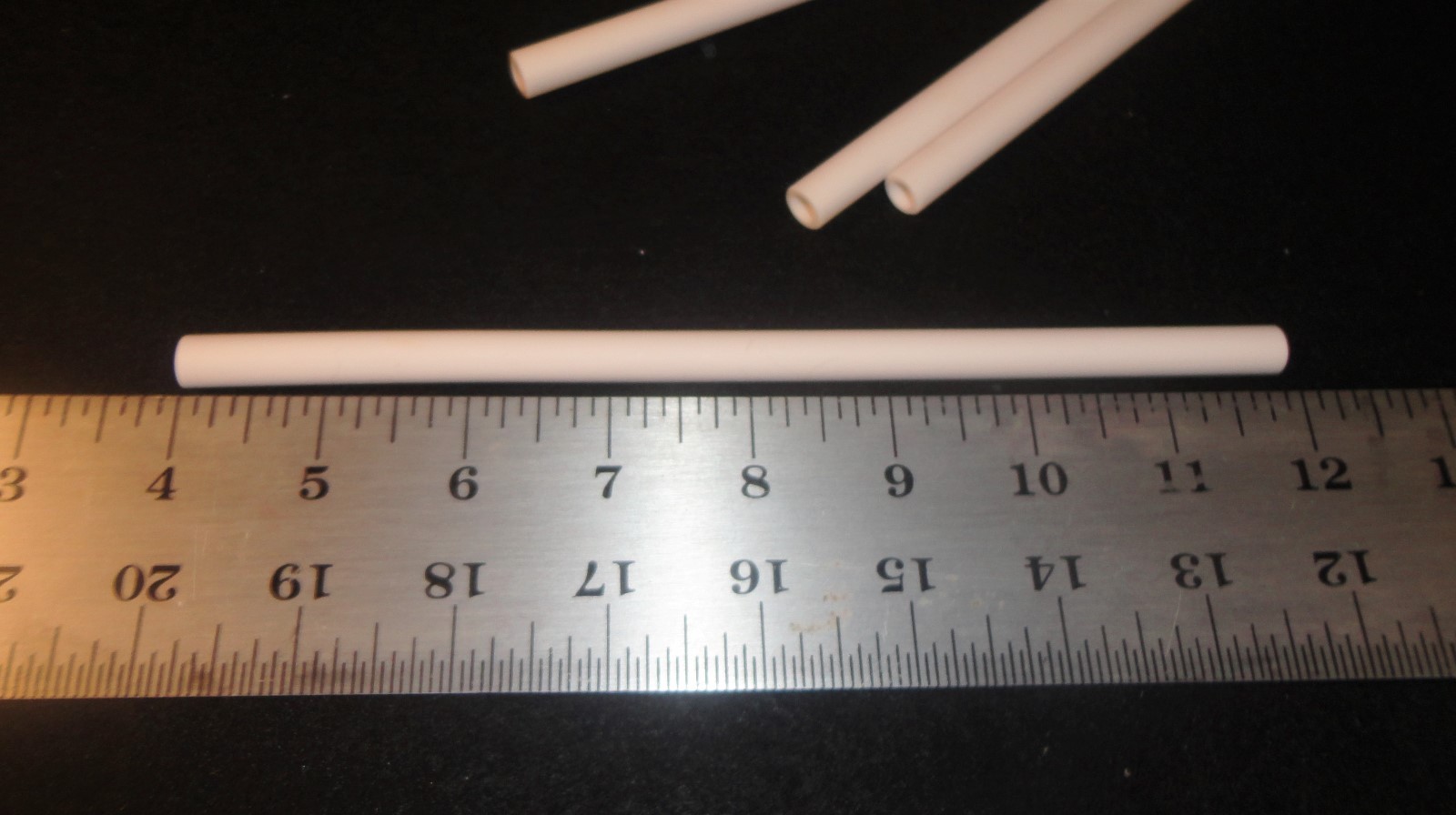 8.0” LONG x 0.395” O.D. x 0.265” I.D. HIGH PURITY ALUMINA CERAMIC TUBE No.: 142