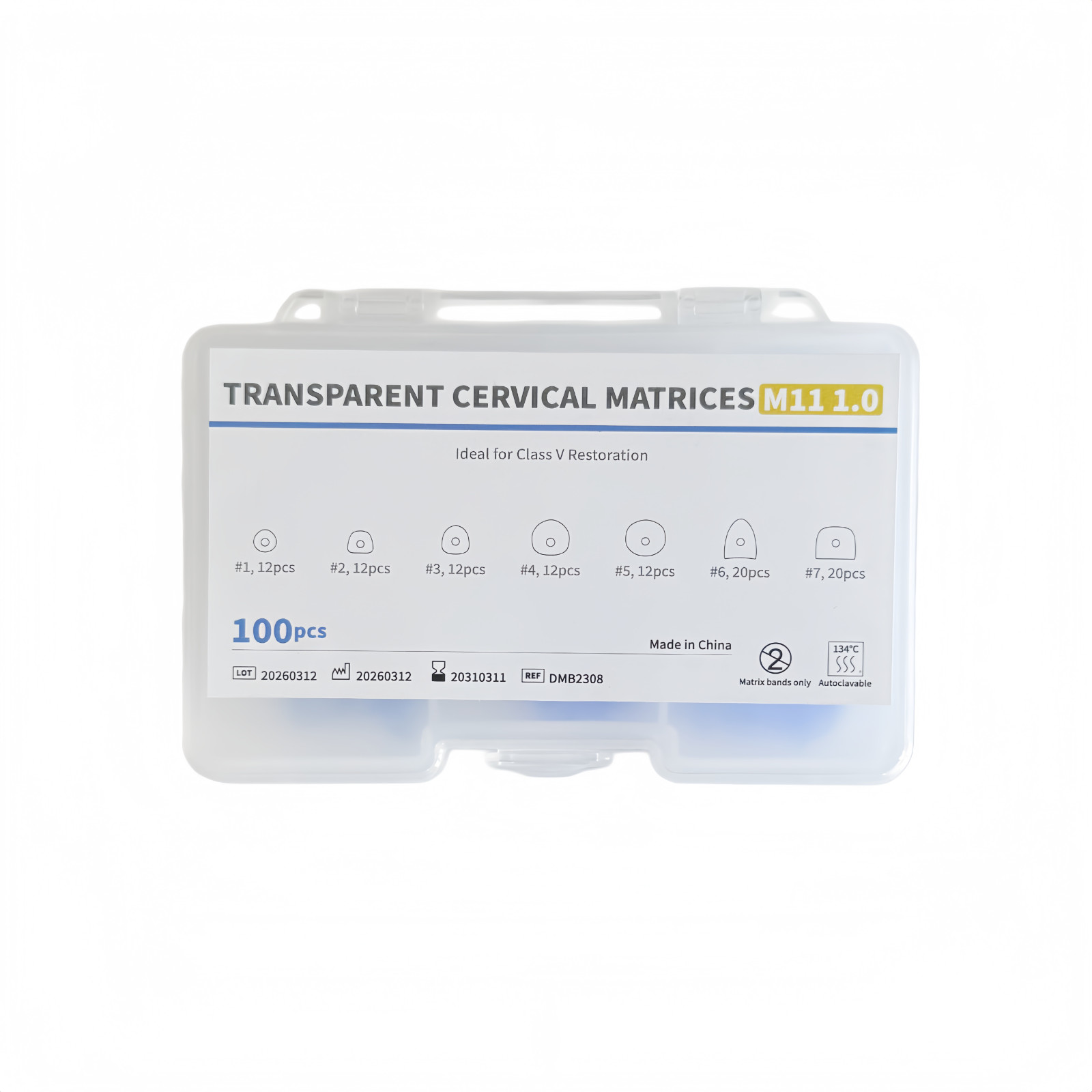 Dental Blue Transparent Clear Cervical Matrices Kit for Composite Restoration