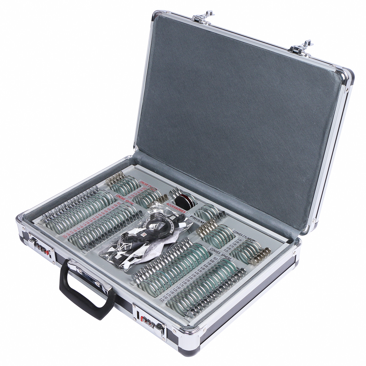 104PCS Optical Optometry Trial Lens Set Metal Rim Aluminum Case
