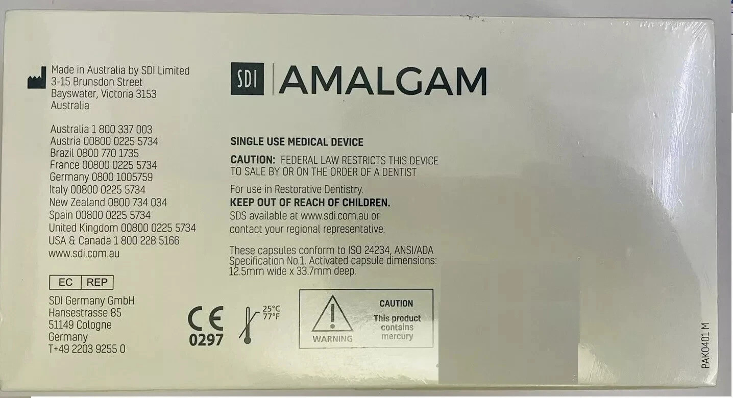 Capules 600mg 50/Pk 4002101 SDI Permite 2 Spill Fast Set Phase Alloy Amalgam FS