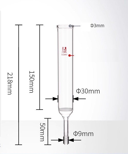 Single Layer Peptide Synthesis Glass Tube with G3 Sand Core Filter Plate
