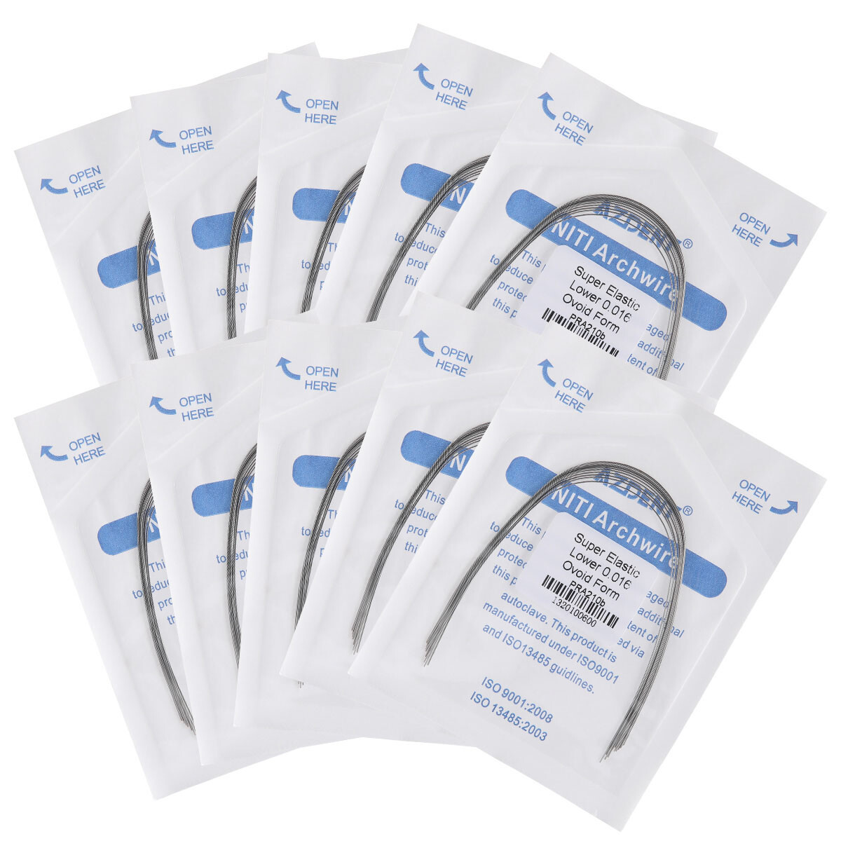 10pcs AZDENT Dental Ortho Super Elastic Niti Arch Wires Round Ovoid Form Wire