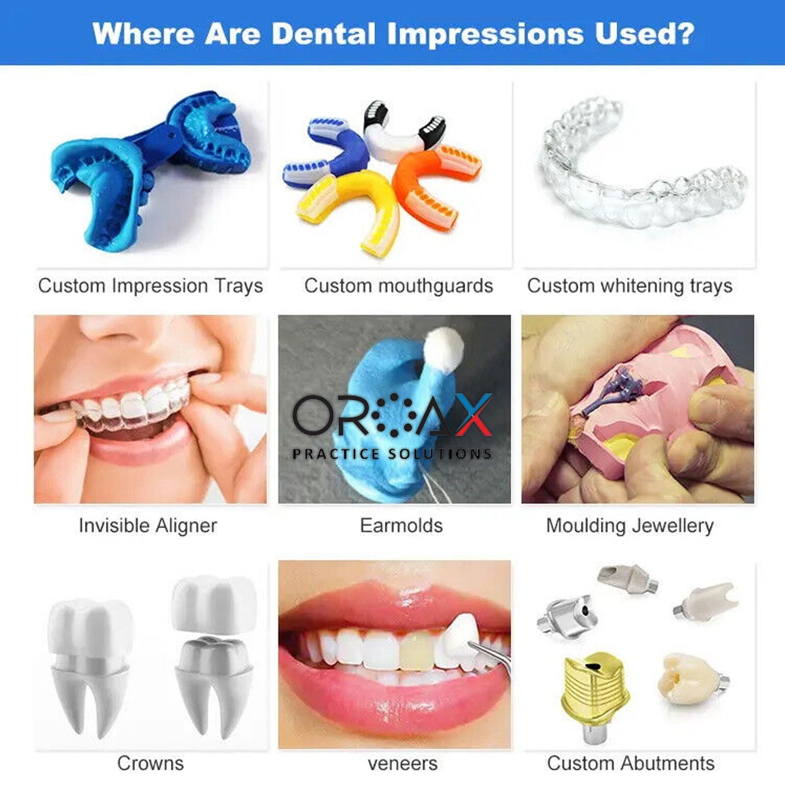 OROAX™ Dental Impression Putty | Hydrophilic Firmer Silicone Mold Kit with Trays