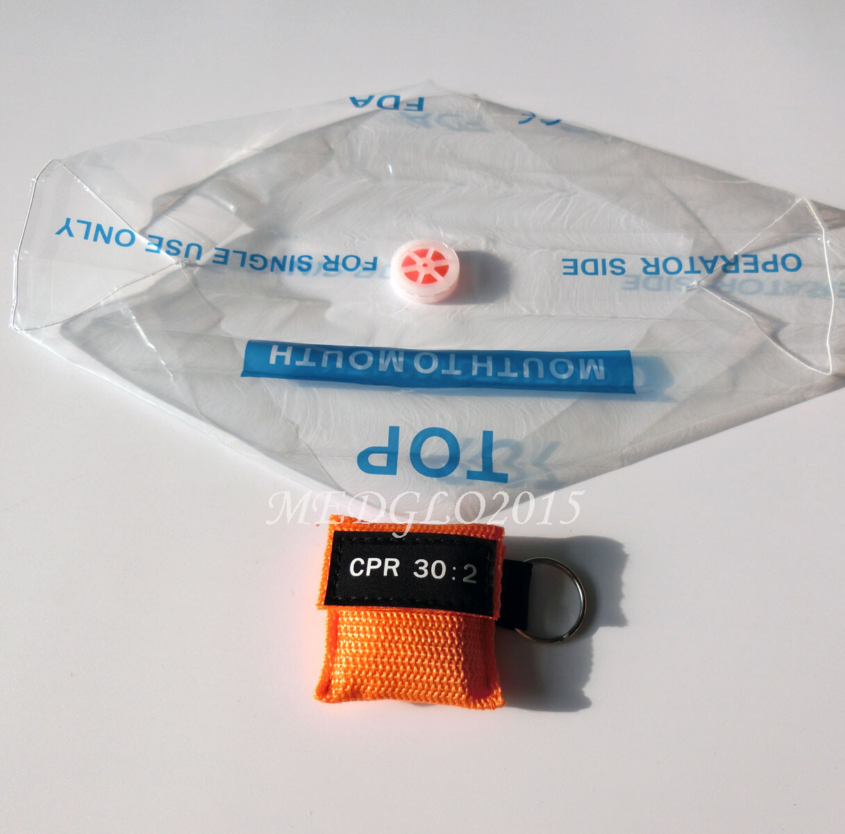 100 pcs CPR MASK KEYCHAIN WITH CPR FACE SHIELD AED Orange CPR 30:2