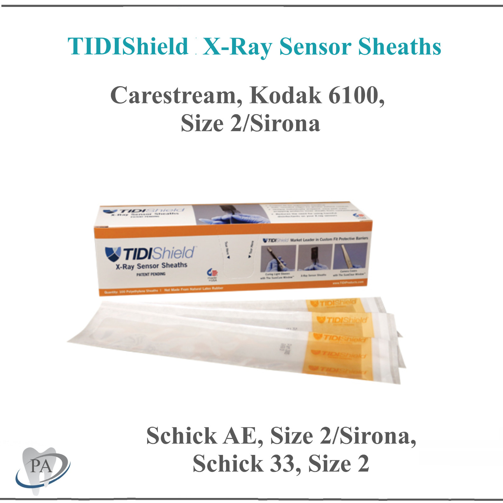 Dental TIDIShield X-Ray Sensor Sleeve Carestream, Kodak 6100, /Sirona Schick AE