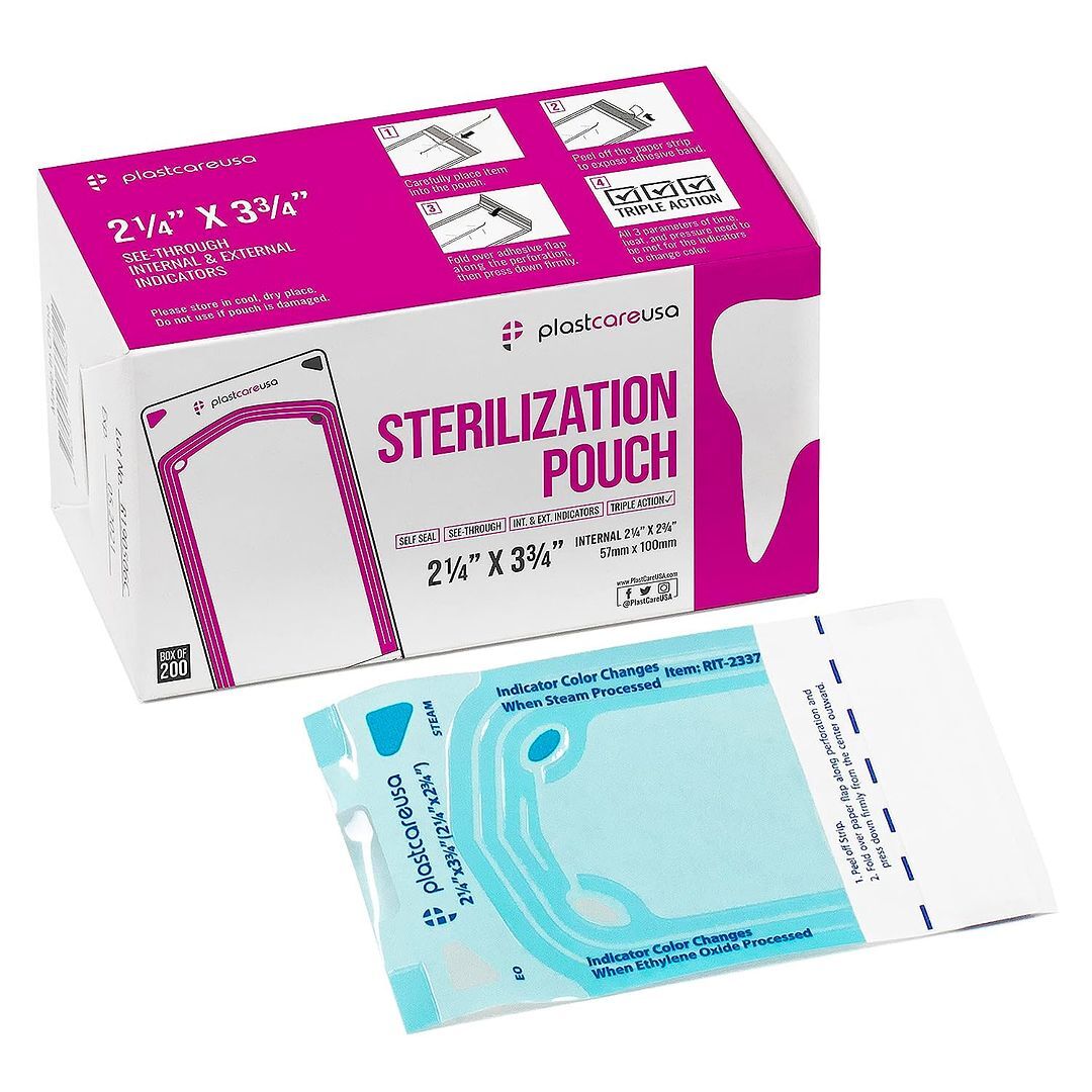 plastcareusa Self Seal Sterilization Pouch, 2.25″ x 3.75″, 200/Box
