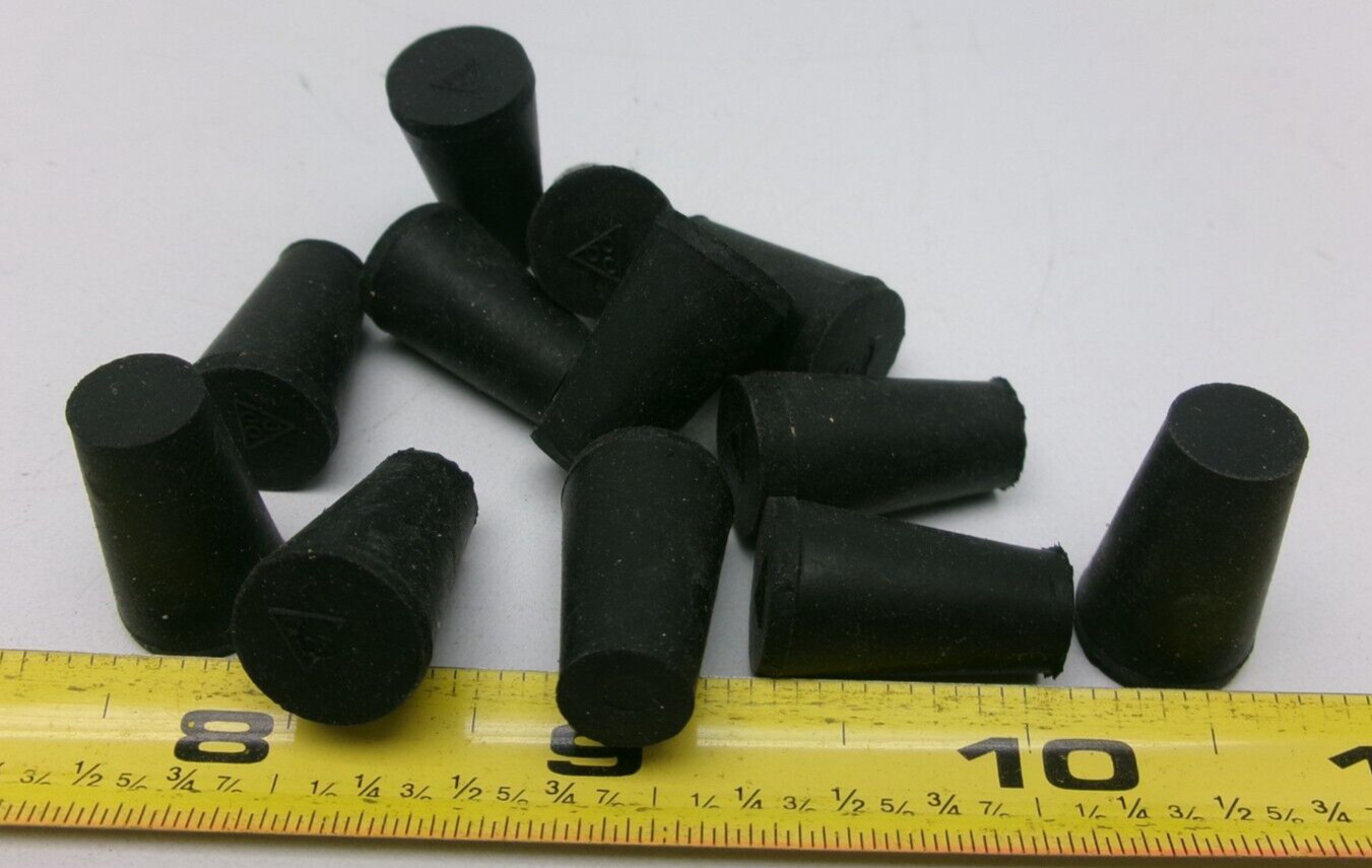 Plasticoid Thomas Scientific Solid Tapered Rubber Stoppers (12 pcs) #721N