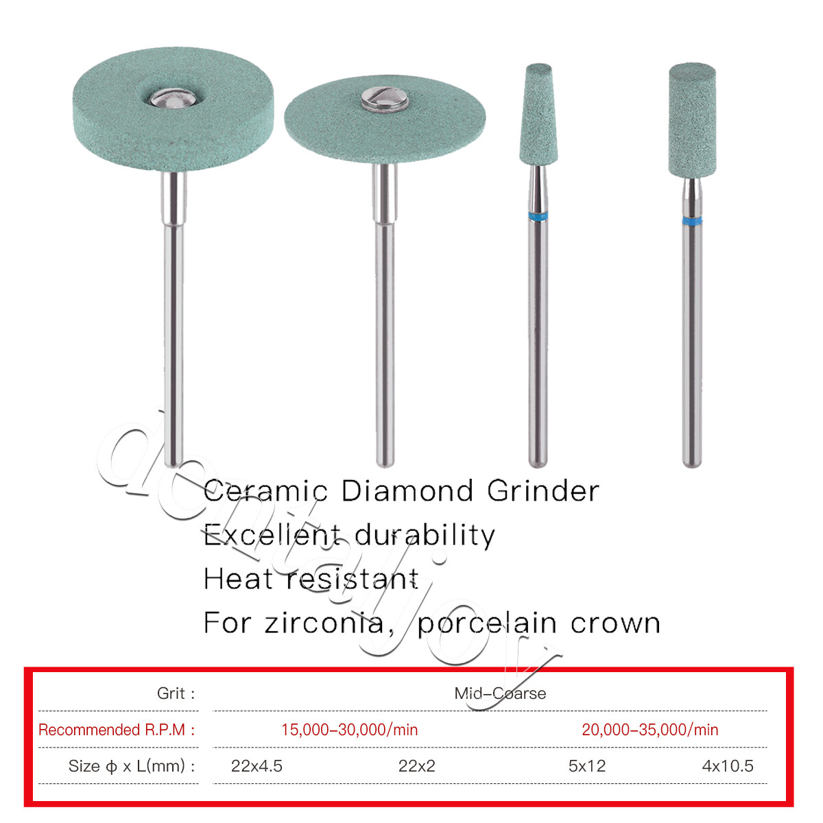Dental Lab Ceramic Diamond Grinder Zirconia Porcelain Polisher Polishing Bur