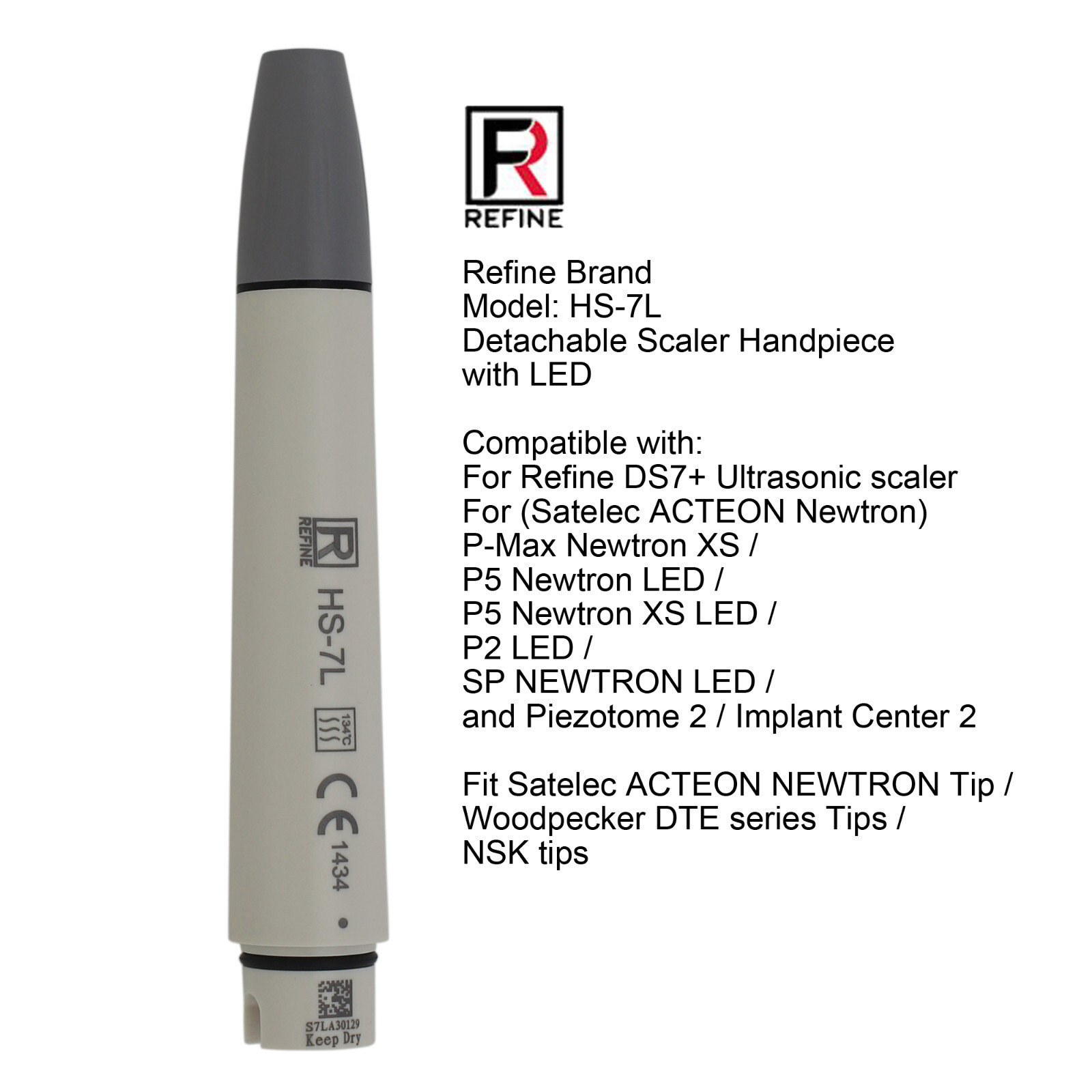 fit ACTEON NEWTRON LED Scaler Ultrasonic Tips H3 1S 10Z 10X 10P HS-7L Handpiece