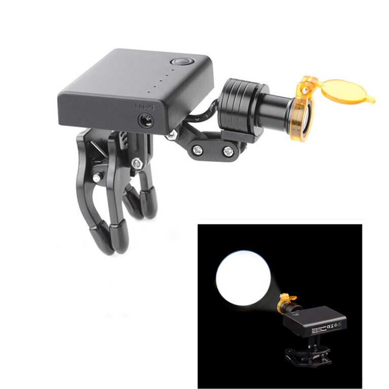 Dental 5W LED Wireless Head Light w/ Optical Filter for Loupes Glasses DY-013 US