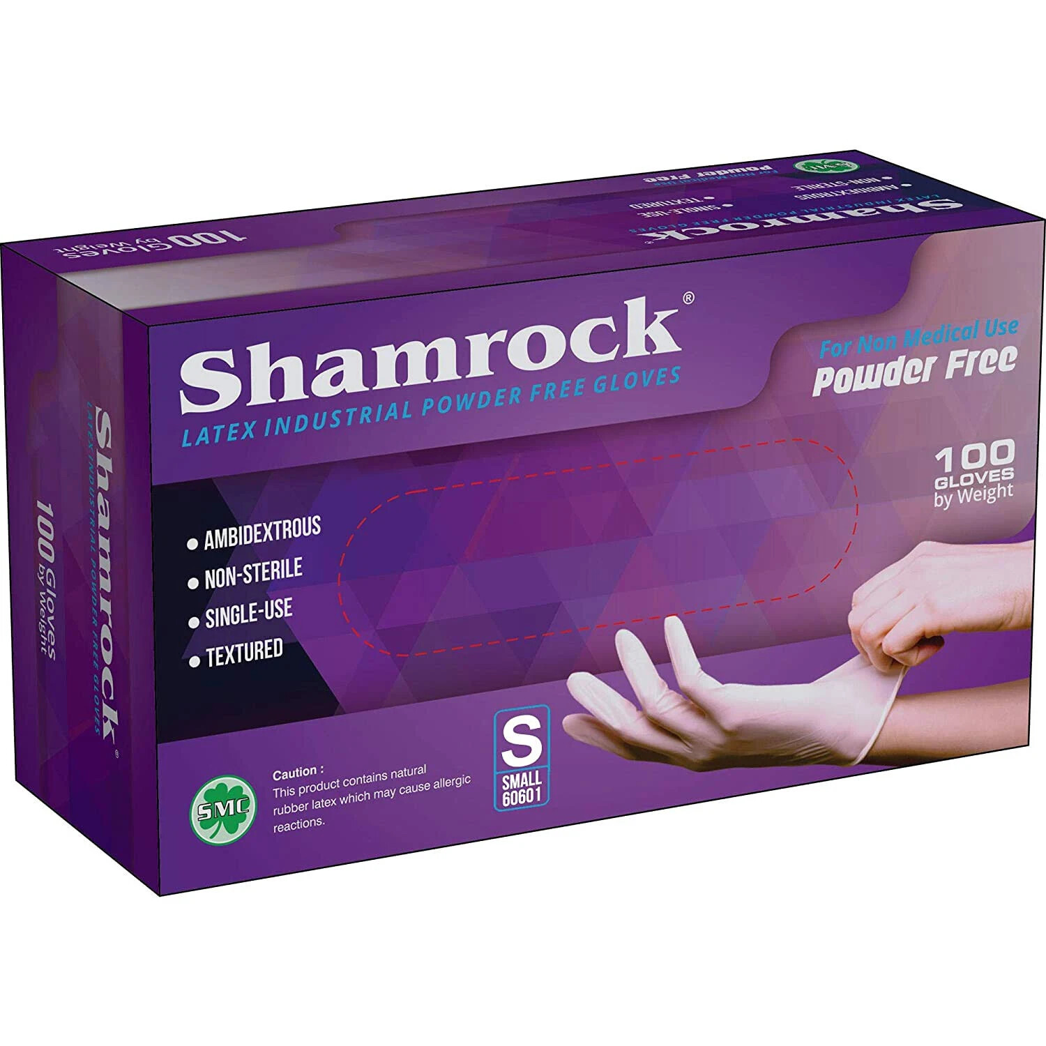 Shamrock Latex Hand Gloves Disposable Gloves Powder Free – 1 box of 100 gloves
