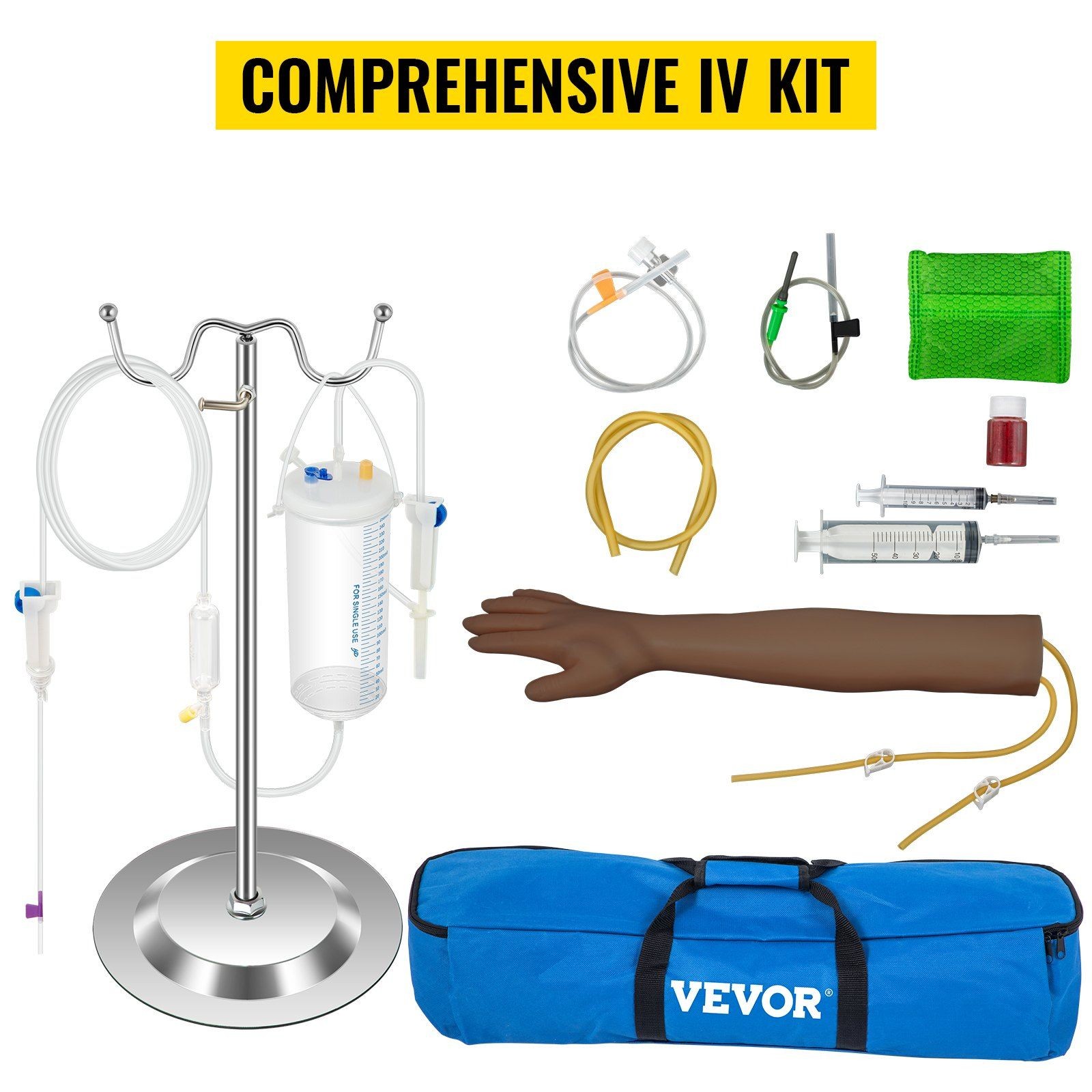 Phlebotomy Simulation Arm Kit Dark Skin 15.94-26.97in Complete Package