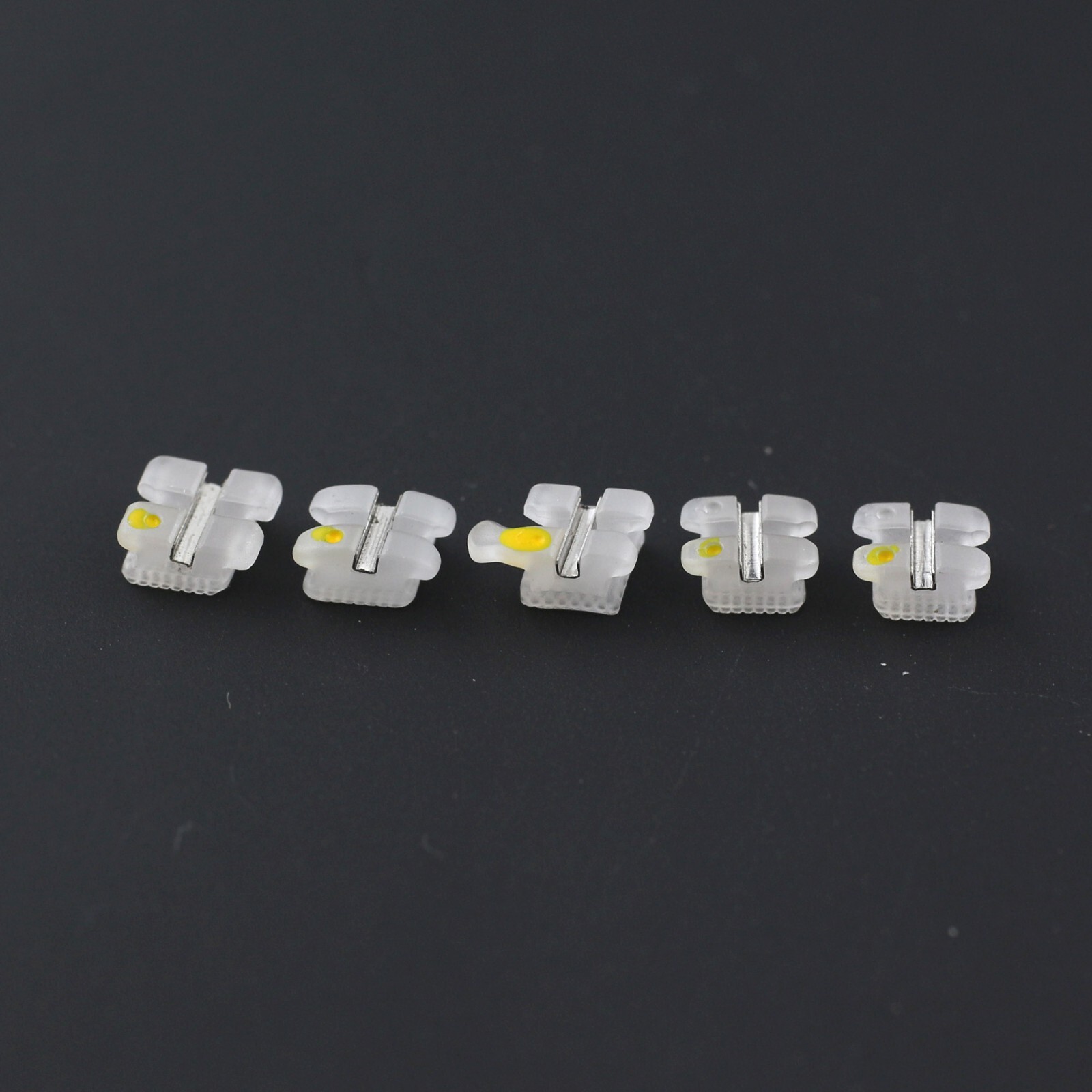 Noble Dental Orthodontic Ceramic Brackets Brace Roth 022 3 Hooks Metal Slot