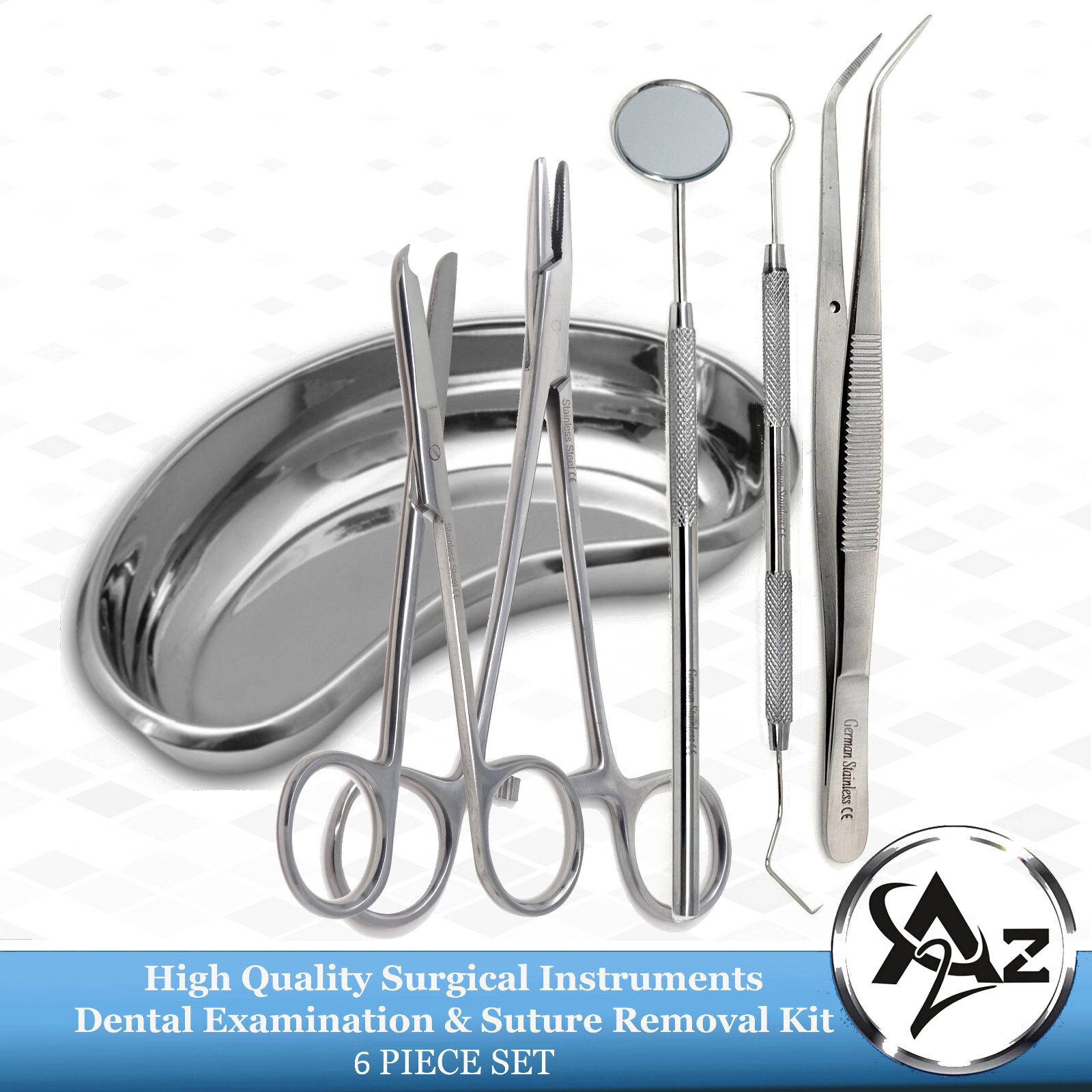 Dental Examination Suture Removal Kit Stitch Scissors Tweezers Needle Holder CE