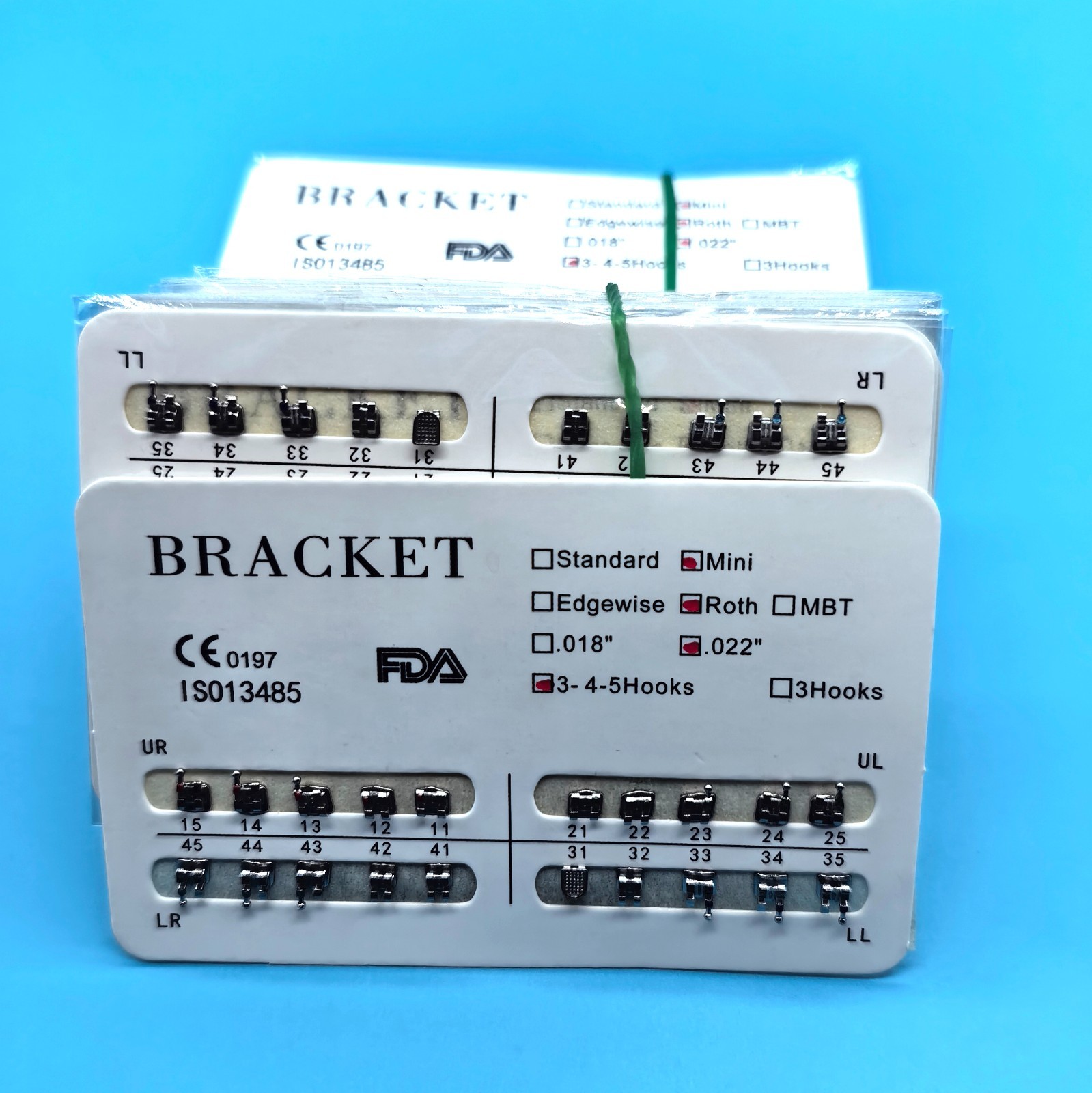 Dental Orthodontic Metal Brackets Braces Mini Roth Slot.022″ Hooks 3-4-5 MIM