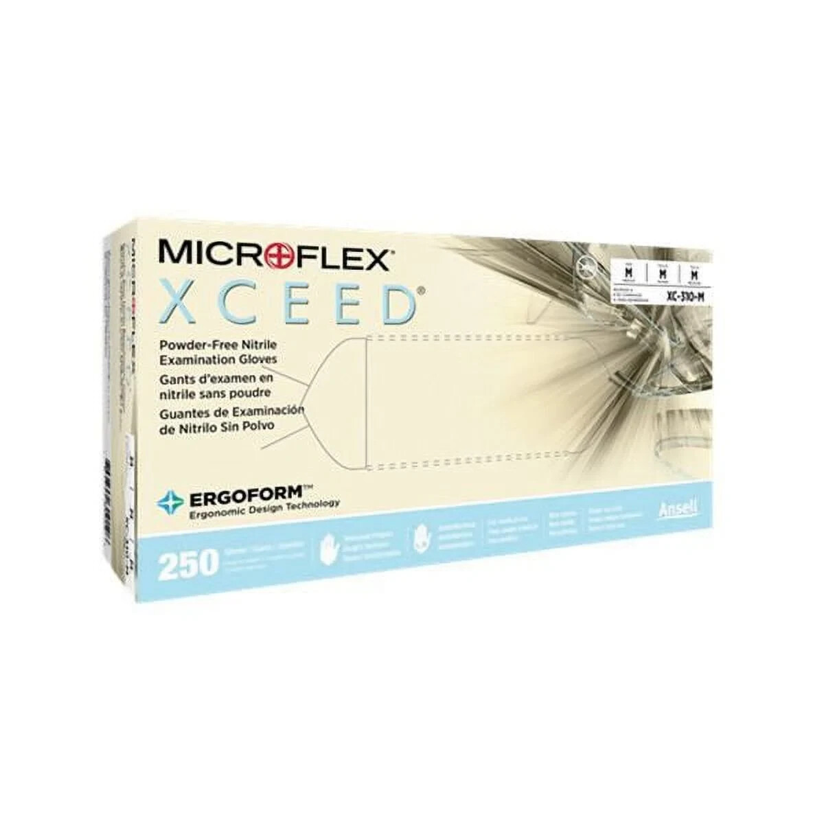 Microflex XCEED XC-310-M Nitrile Gloves-Non-Latex, Powder Free 250 Gloves/box