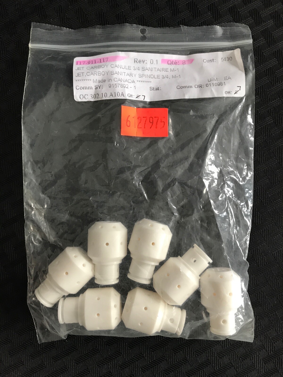 (7) Plastic Carboy Sanitary Spindle 3/4” M-1 Jet 117-911-117 9157892-1