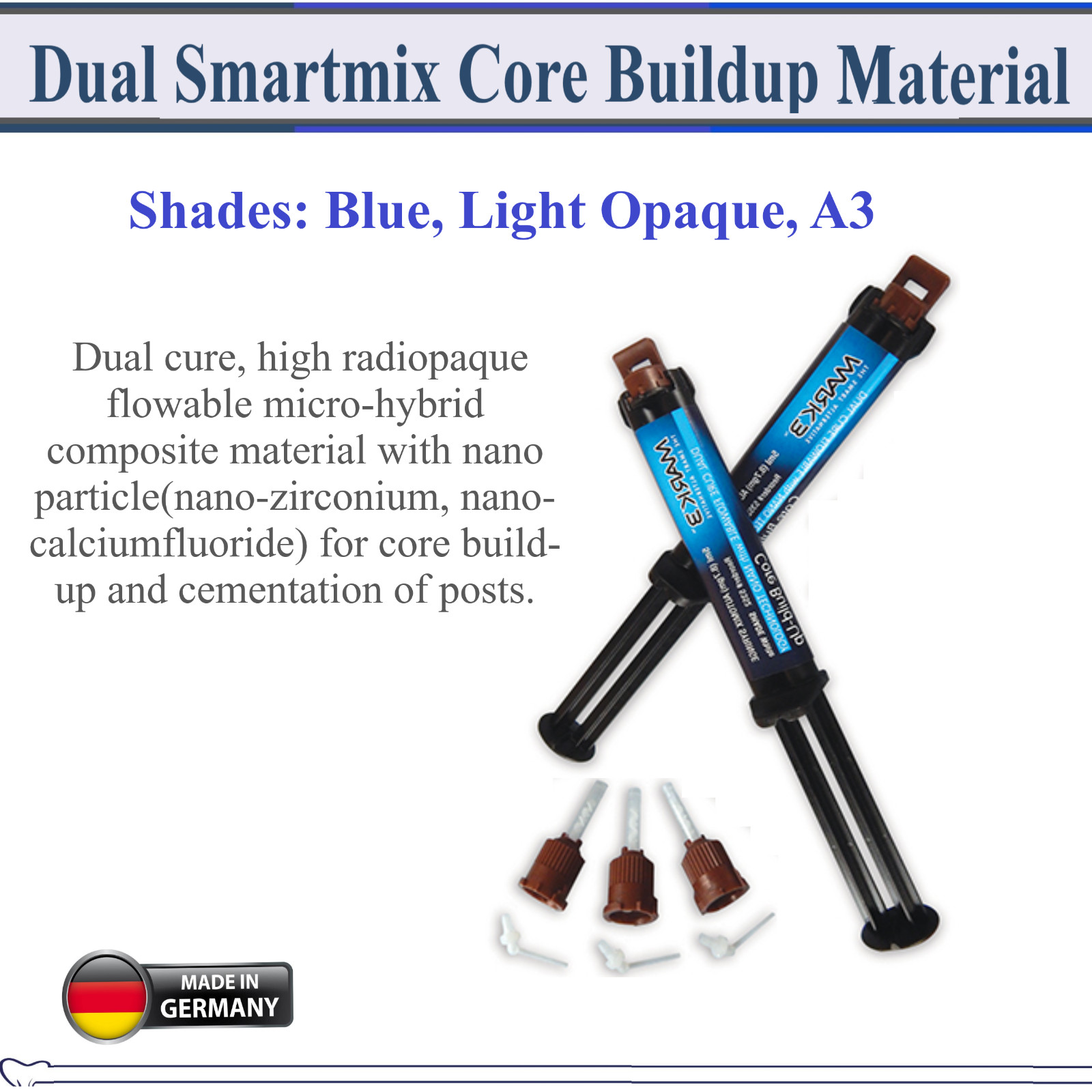 Core Buildup Material Dentine Composite Dual Smartmix Core Buildup, Exp 04/2025
