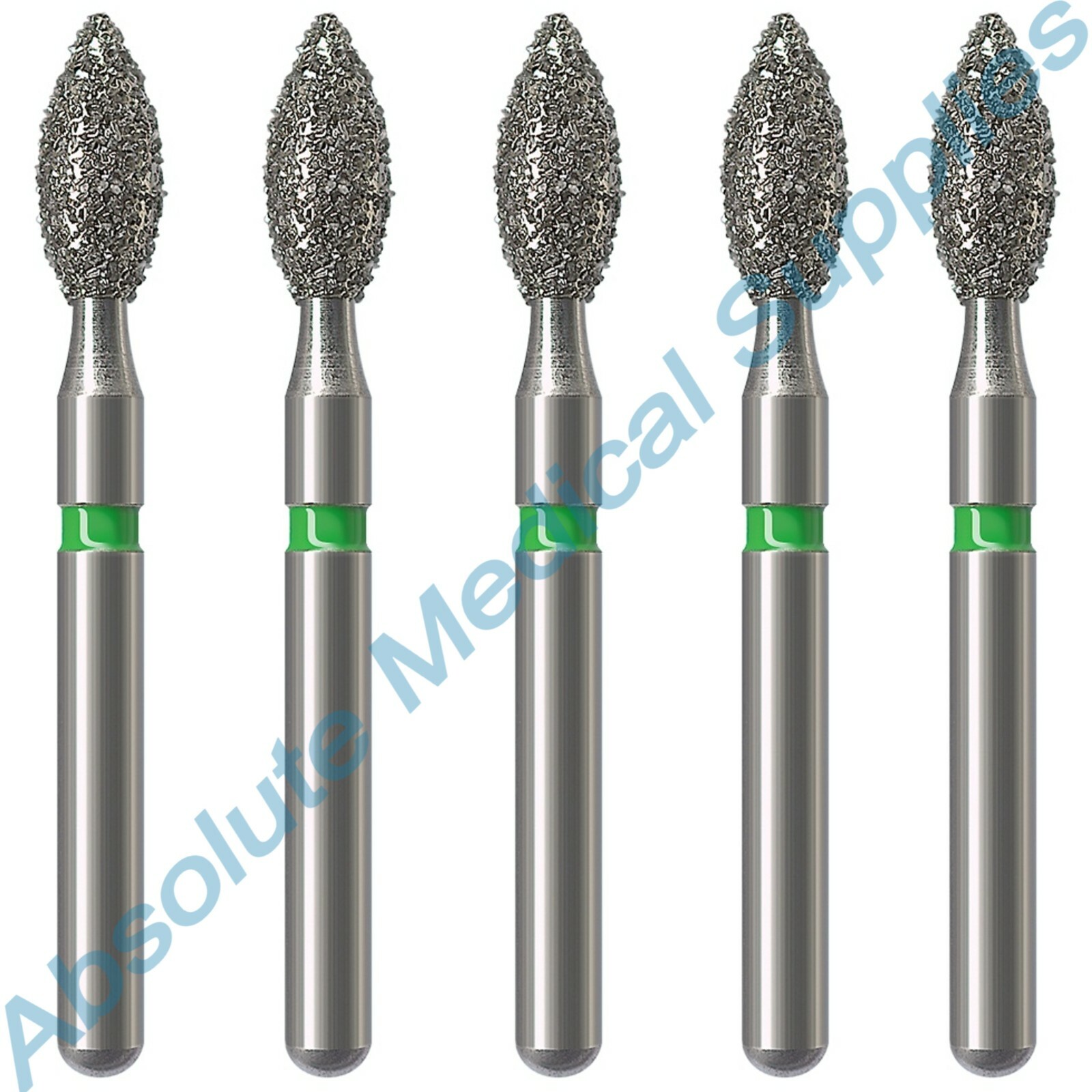 *5-Pieces* NTI Diamond Bur Friction Grip Shank Coarse Pointed Football 368-023C