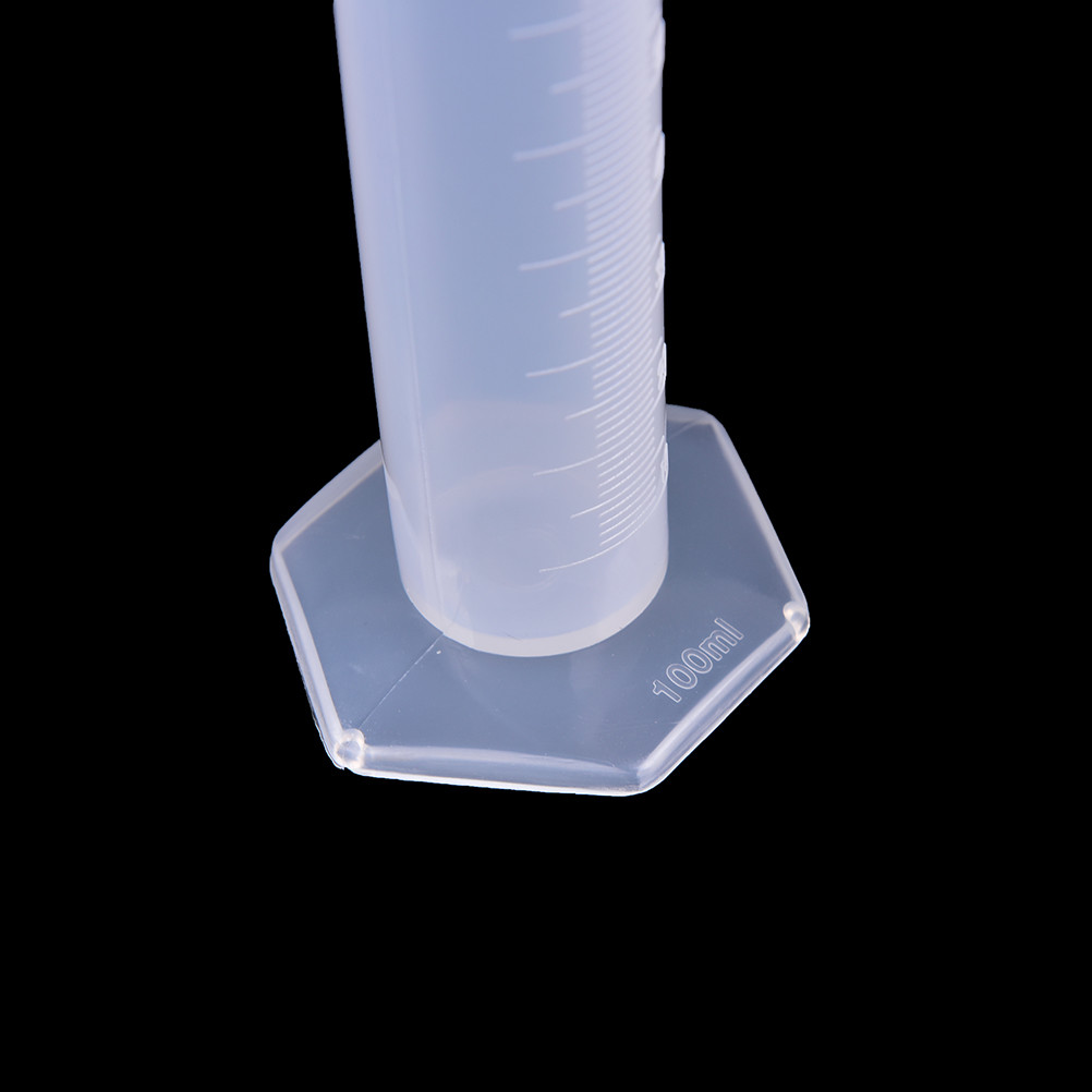 10/25/50/100/250ML Plastic Measuring Cylinder Laboratory Test Graduated Tube F4