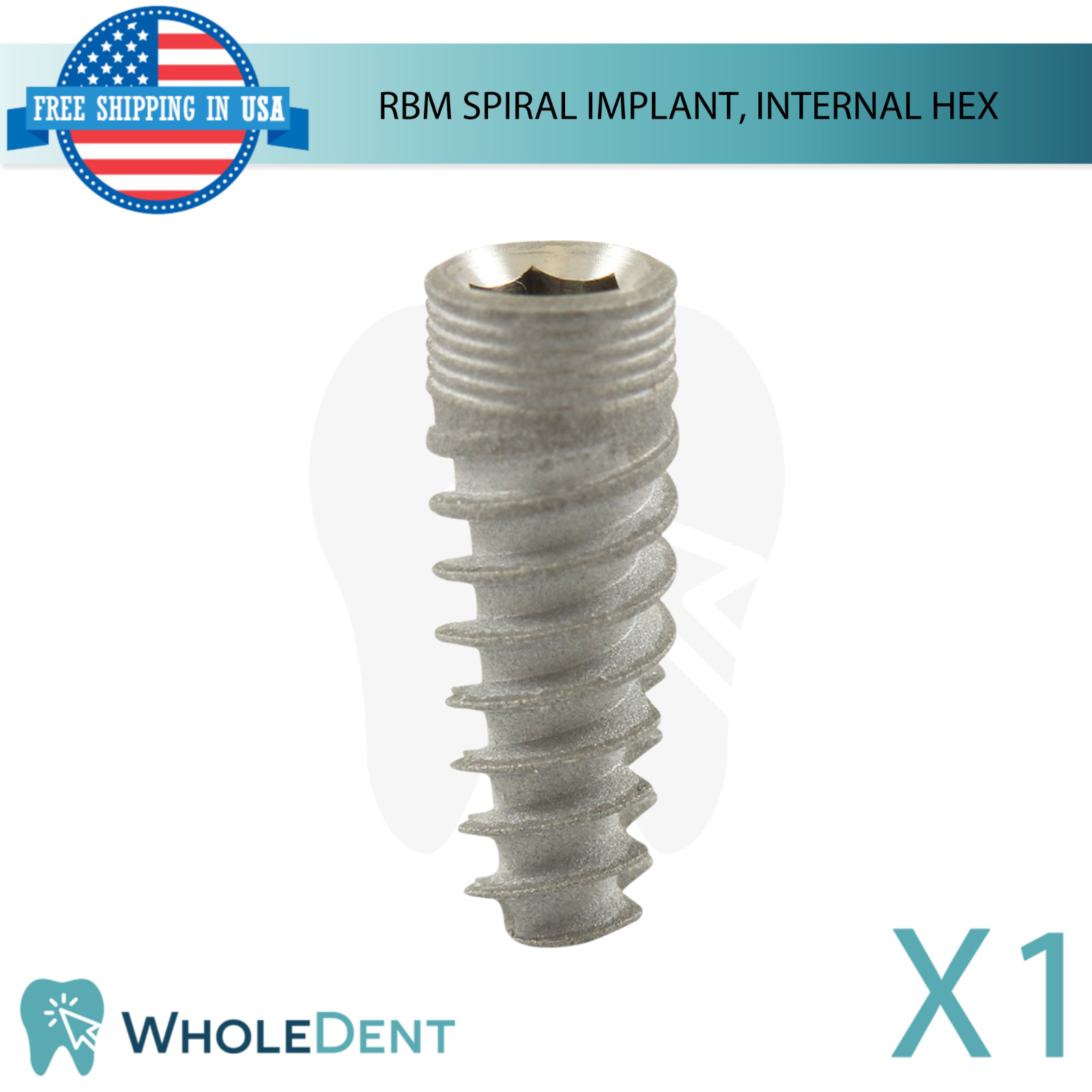 Dental RBM Spiral Fixture Int Hex 2.42mm Slim 2.0mm System Titanium Stability