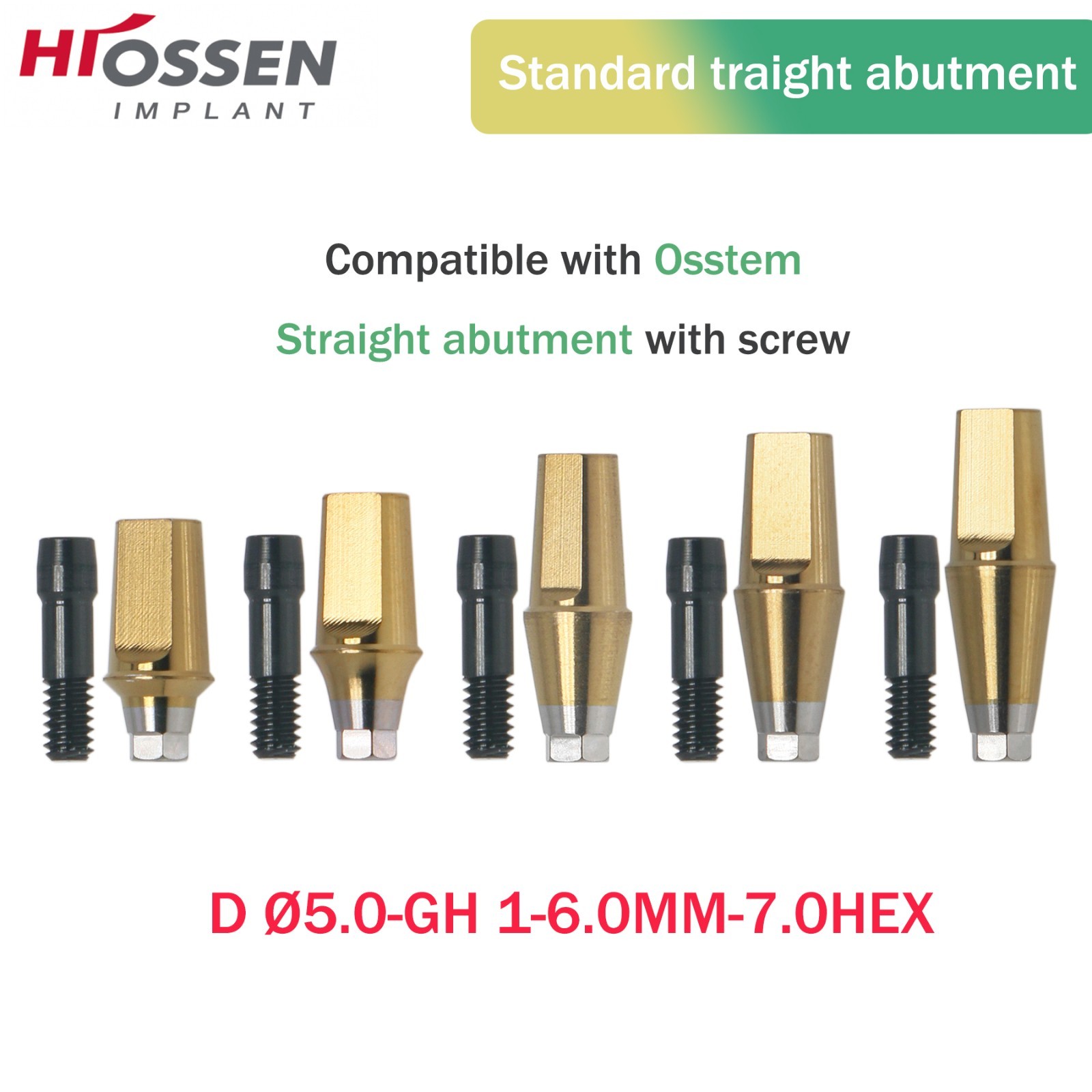 Hiossen Osstem Straight Transfer Abutment Hex Platform GH ET/TS/GS/DIO Compat