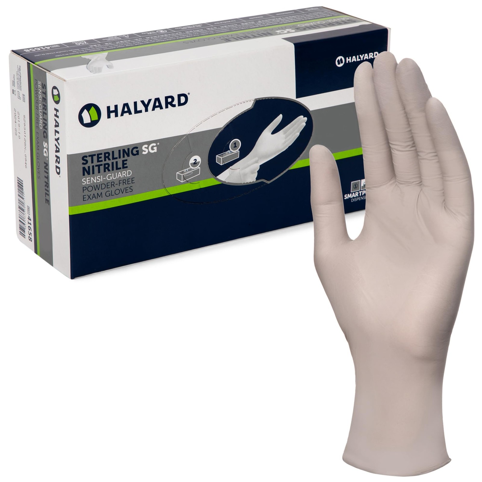 HALYARD Sterling SG Nitrile Powder Free Exam Gloves Disposable 3.7 mil, 9.5 Inch