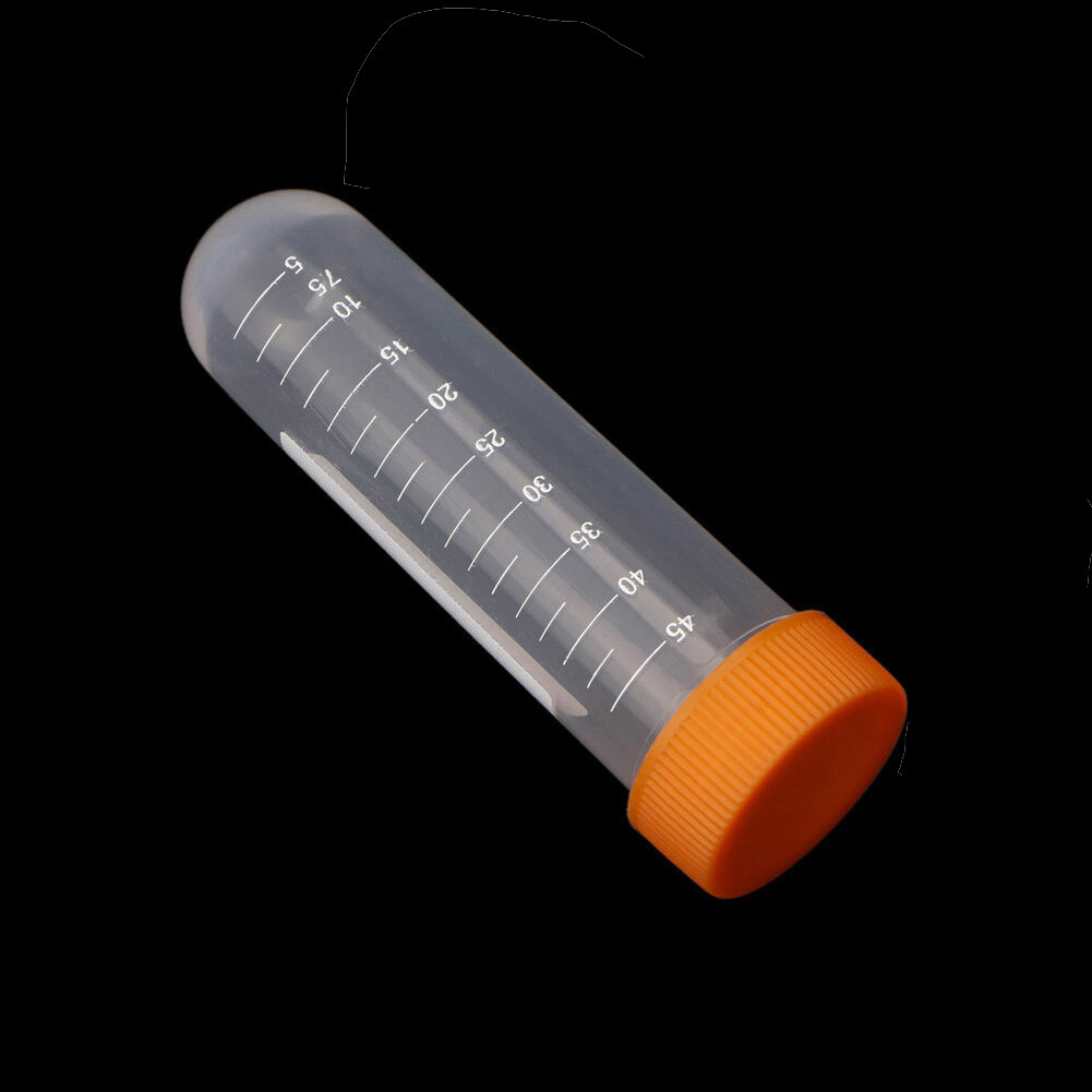 5pcs 50ml plastic screw cap round bottom centrifuge test tubes with graduated