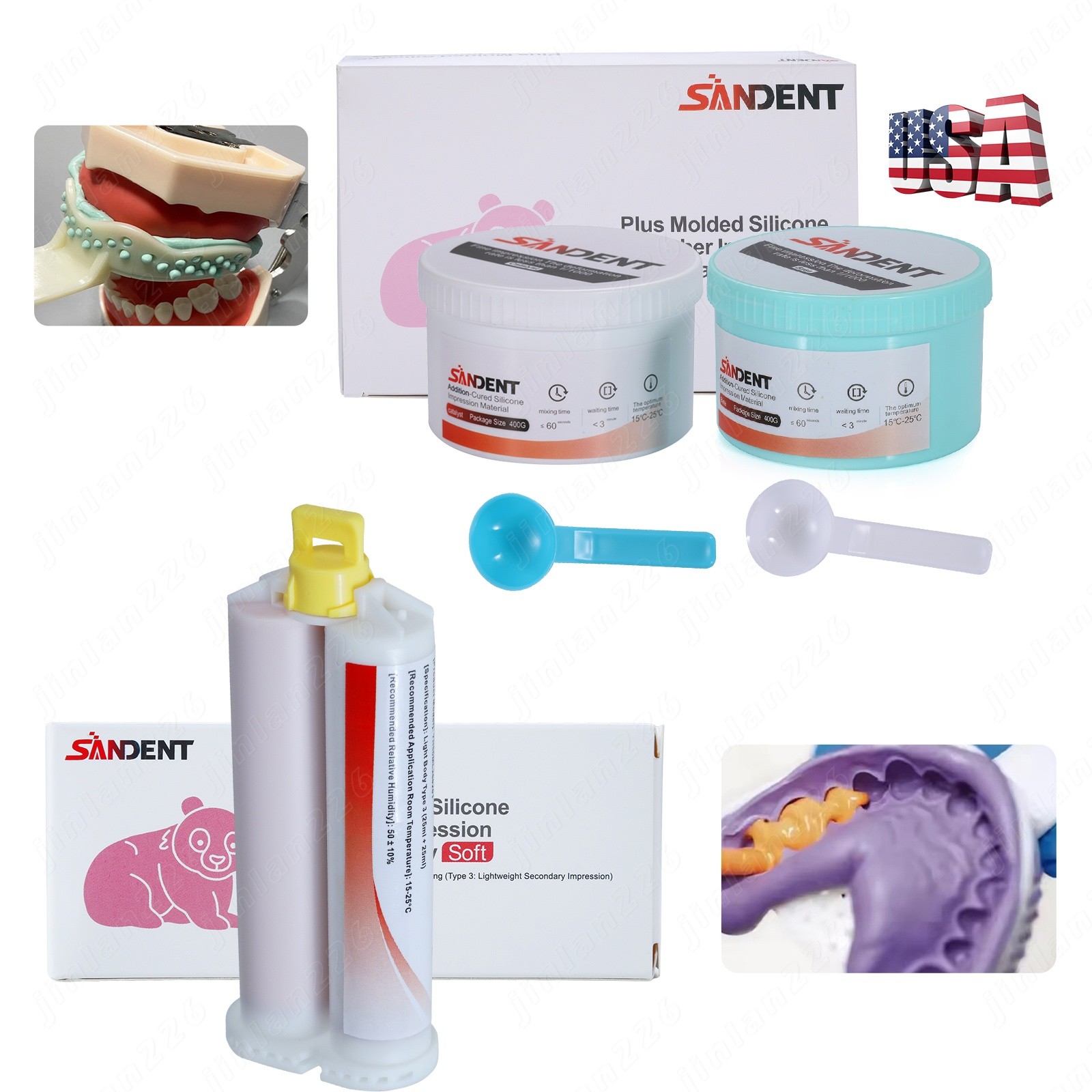 Dental VPS Impression Material Light/Heavy Body Fast Set SANDENT