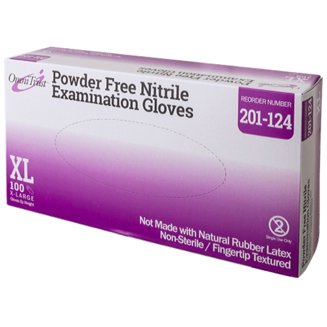 OmniTrust Powder-Free Blue Nitrile Exam Gloves, Size XL – Case of 1,000 Gloves