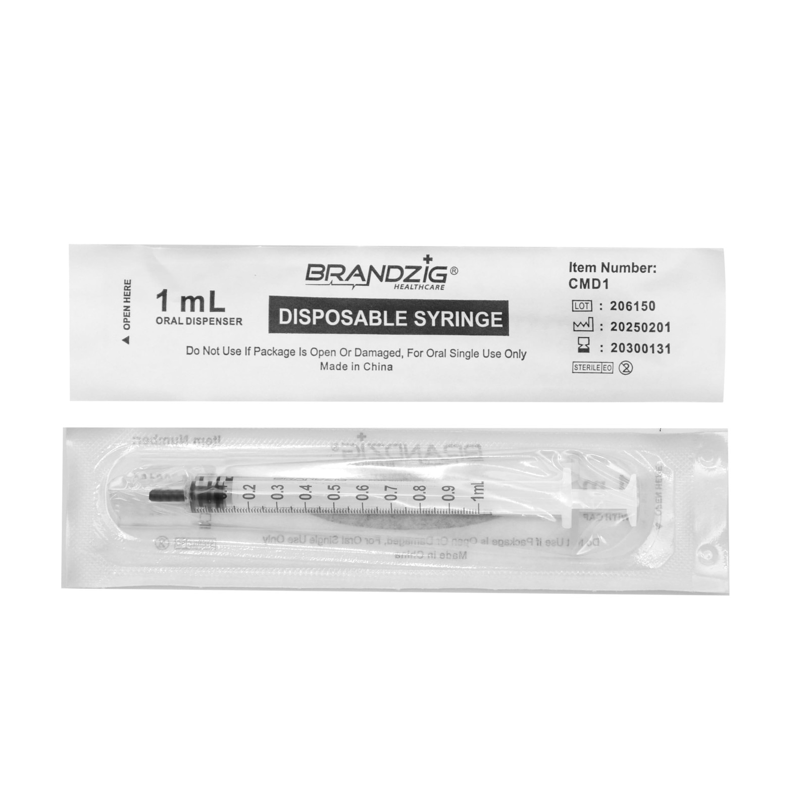 100 Pack 1ml Oral Syringes Luer Slip Tip No Needle Sterile Individual Use NEW