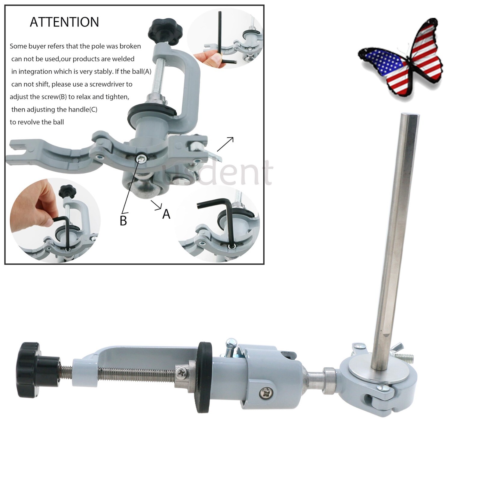 US Dental Typodont Model Mounting Pole Kilgore Nissin Columbia Dentoform Frasaco