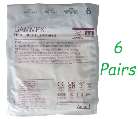 6 – Gammex Non-Latex Polyisoprene Textured Powder-Free Surgical Glove 6 10/27