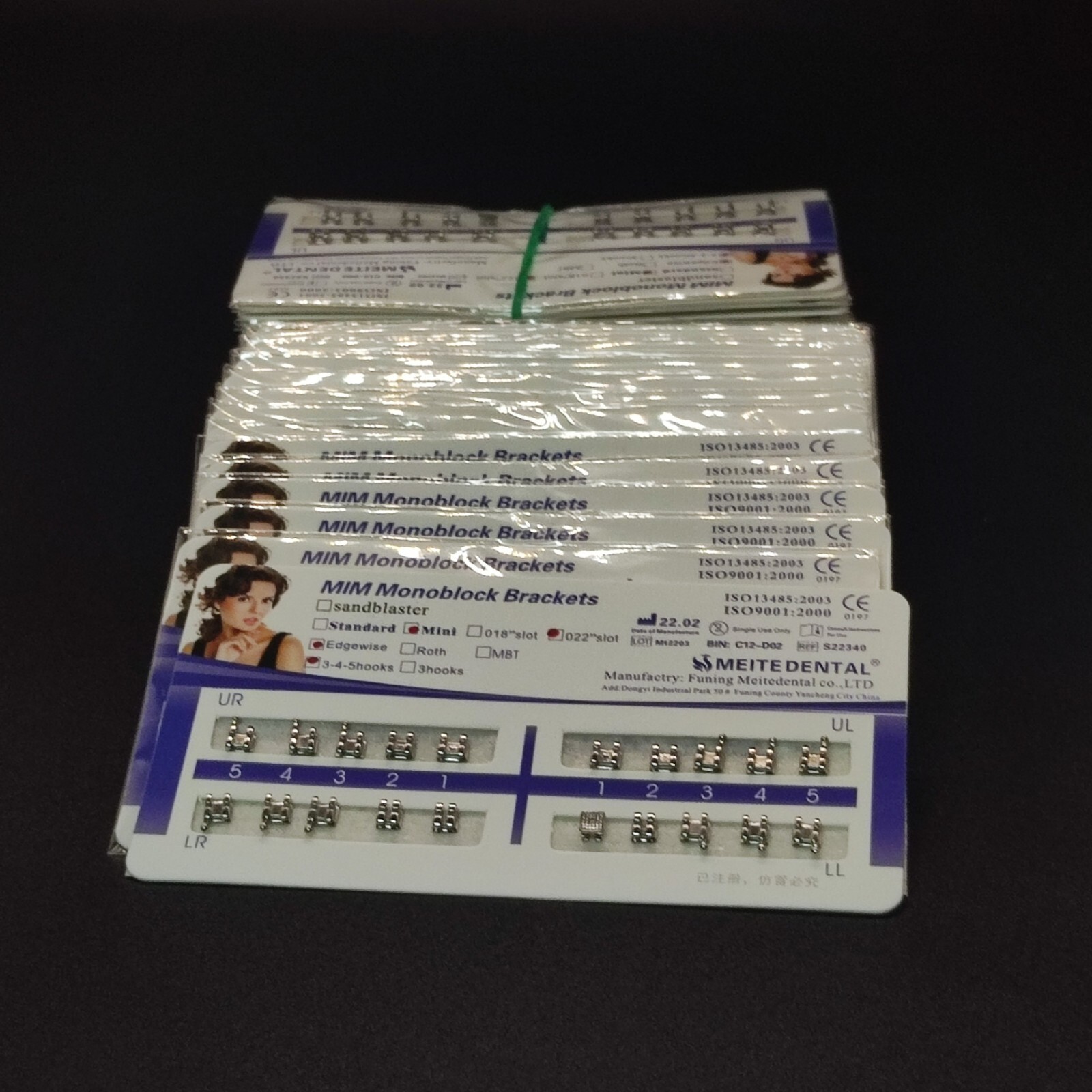 10Sets Dental Teeth Bracket Metal Braces Mini Edgewise 022 345 Hooks