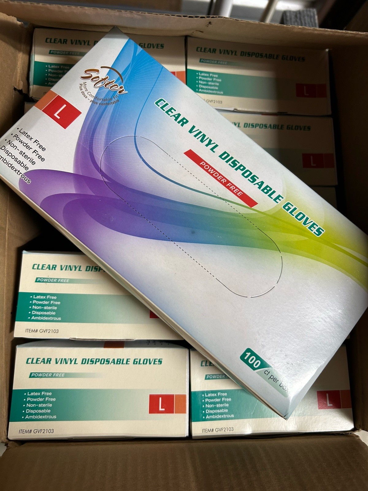 size LARGE case 1000 Vinyl Disposable Medical-EXAM Gloves NO-latex Powder-Free