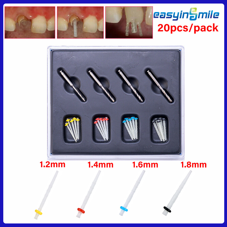 20Pc Dental Endo Fiber Post Glass Quartz Teeth Restorative 1.0/1.2/1.4/1.6/1.8mm