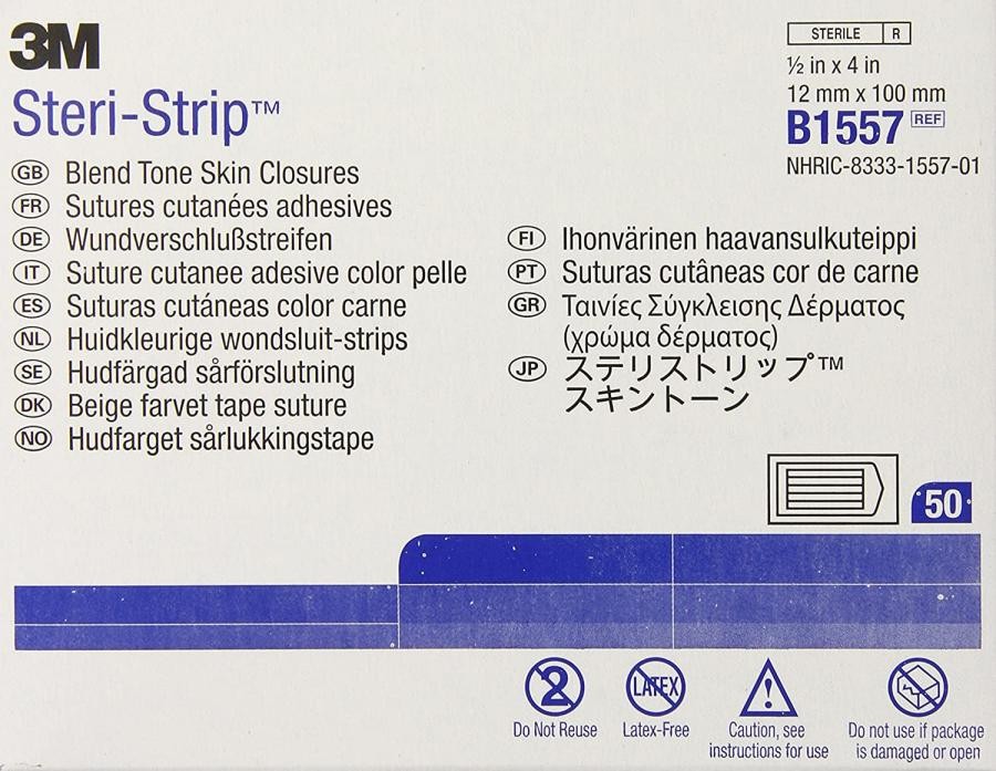 3M Steri Strip Blend Tone Skin Closures Flexible Strip .5×4″ 6 Strips, B1557