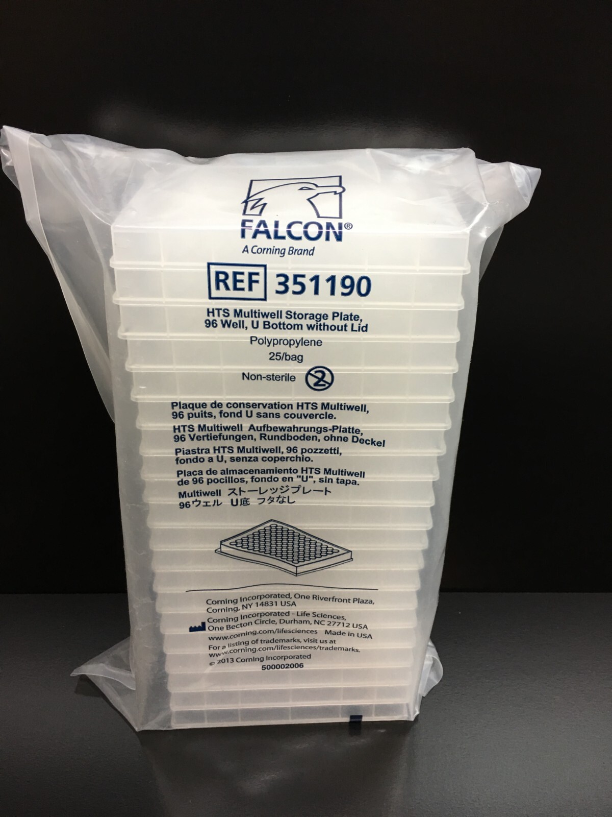 Corning Falcon REF 351190 HTS Multiwell 96-well Clear Round Bottom Microplate