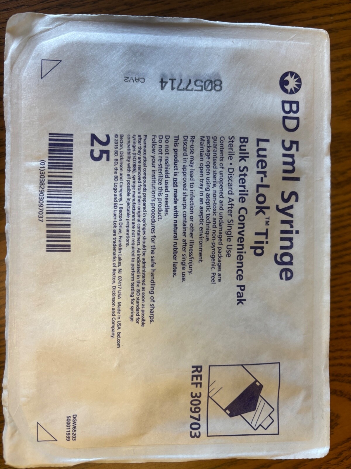 BD Falcon 309703 5ml Syringe – Pack of 25