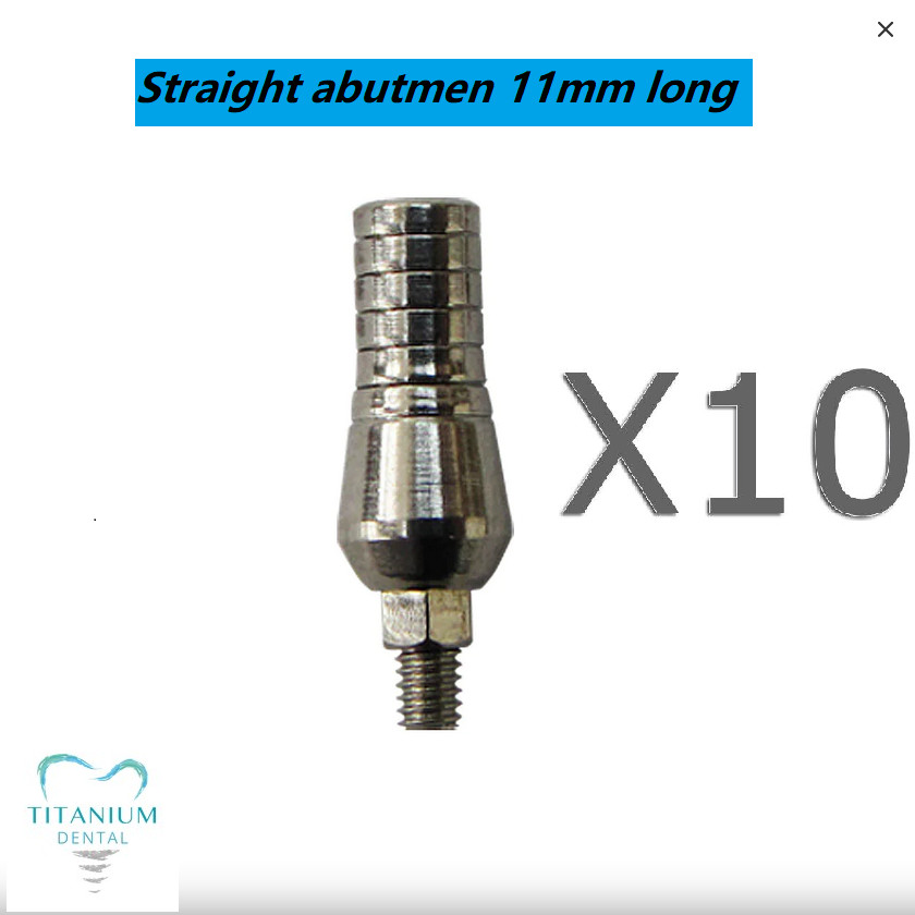 10 x Regular Straight Titanium Abutment for Internal Hex 11mm long From USA