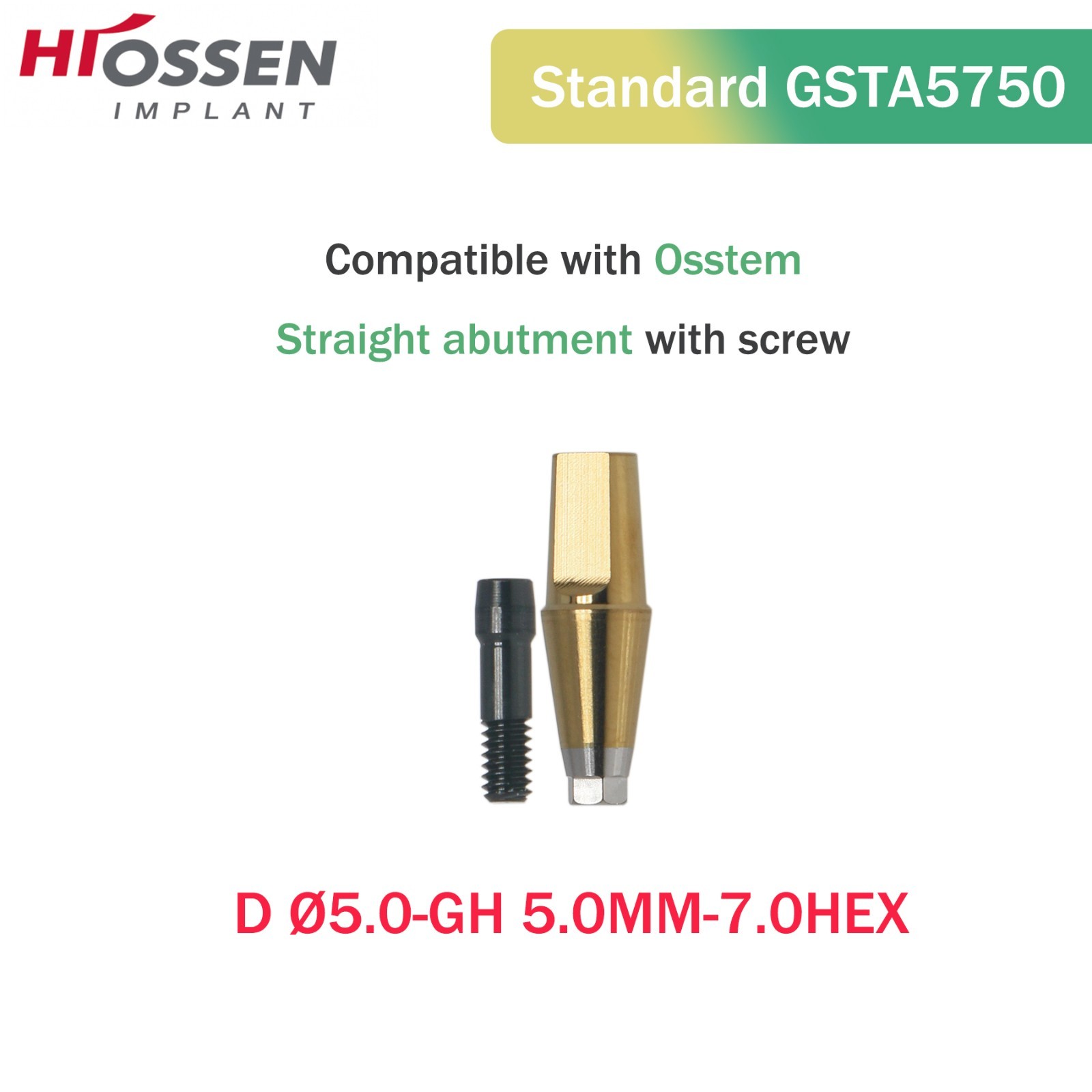 Hiossen Osstem Straight Transfer Abutment Hex Platform GH ET/TS/GS/DIO Compat