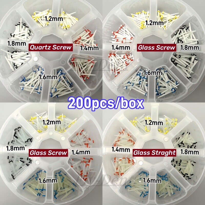 Dental Fiber Post Glass Quartz Teeth Restorative Mixed 1.2 1.4 1.6 1.8mm Posts