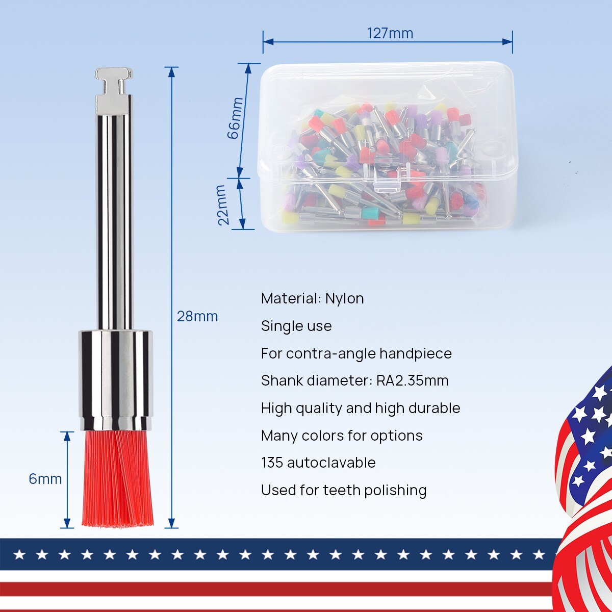 AZDENT Dental Composite Resin Polishing Rubber Polishers For Low Speed Handpiece