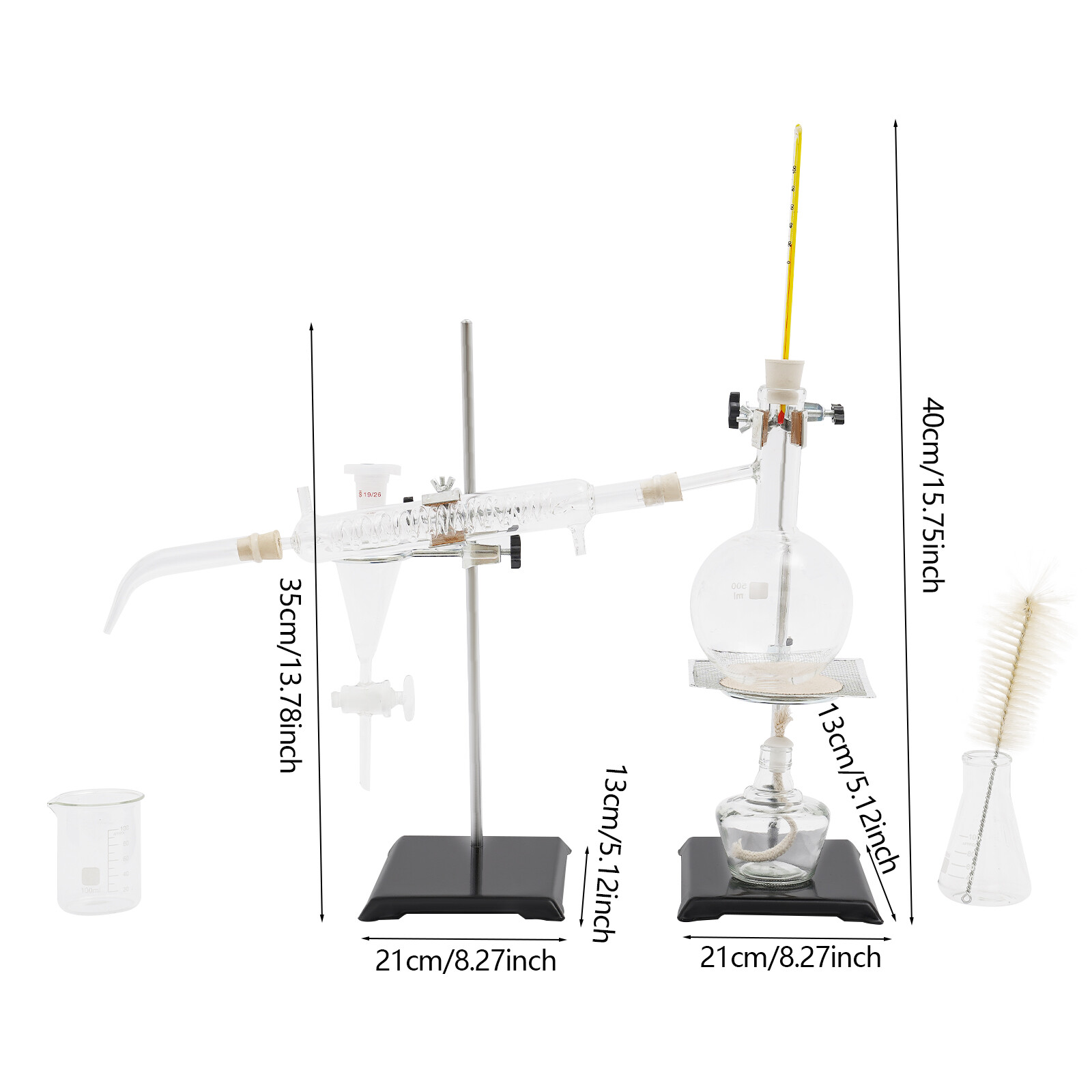 Essential Oil Steam Distillation Kit Apparatus Lab Glassware Distillation Kit