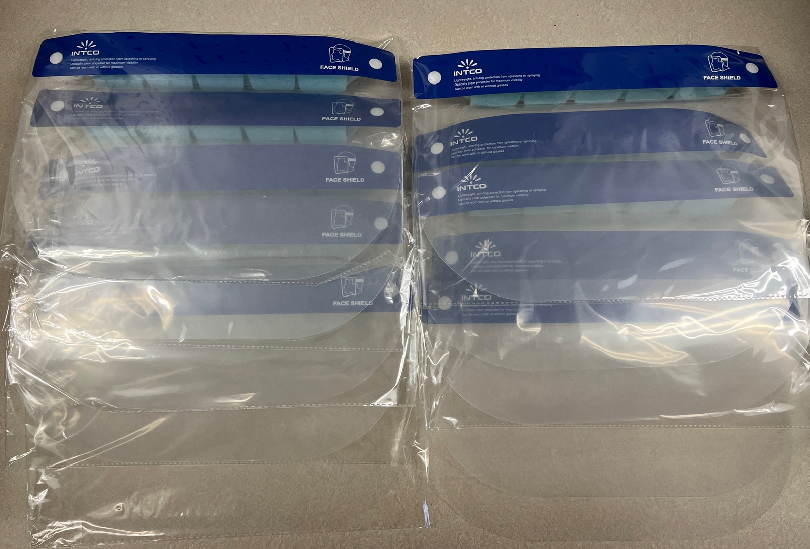 INTCO Disposable Plastic Face Shield 9 Inch Anti-Fog Optically Clear 10 Count