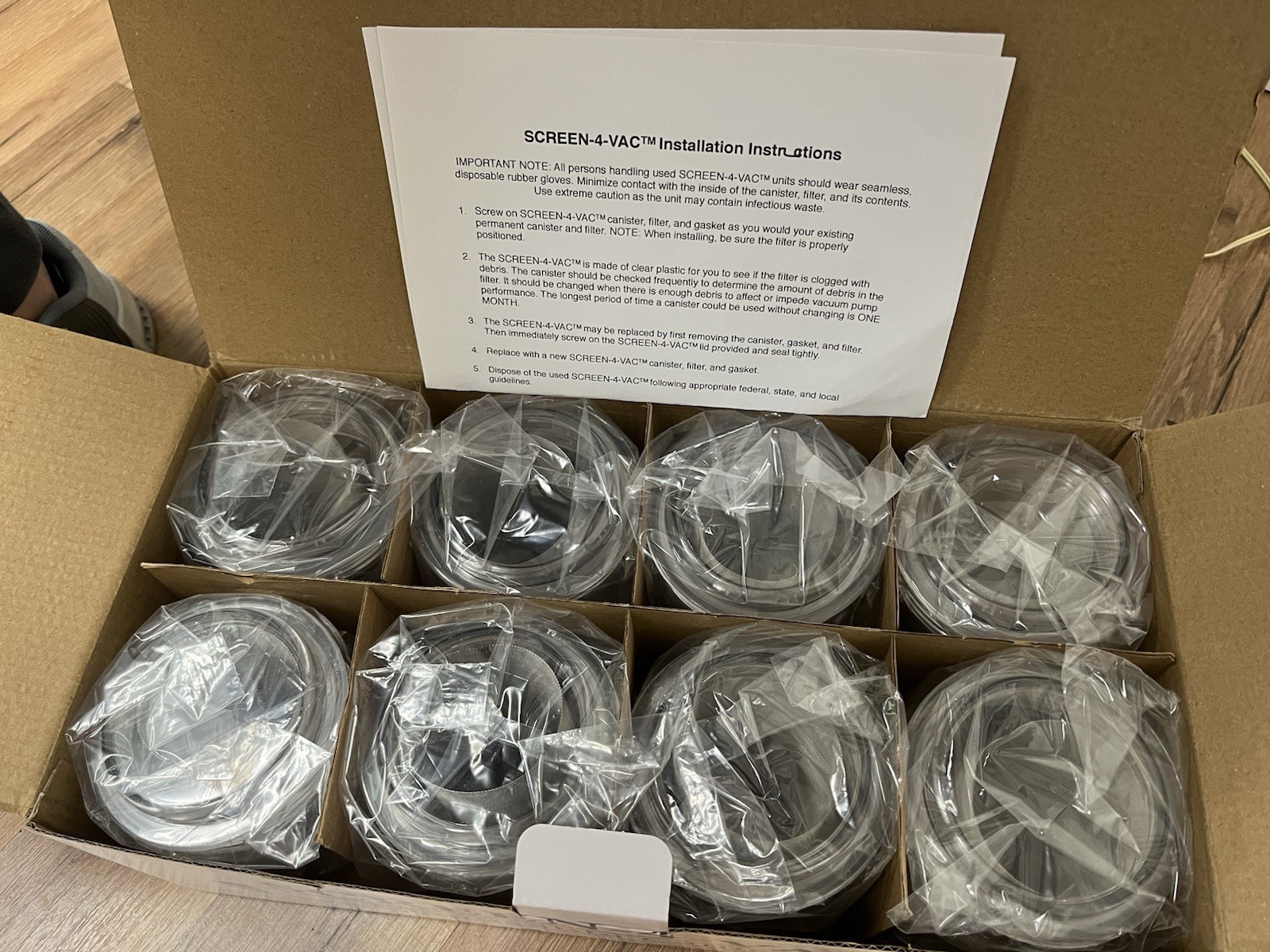 Dental Vacuum Pump Evacuation Canister w/ Fine Screen Filter trap # 2350 8/box