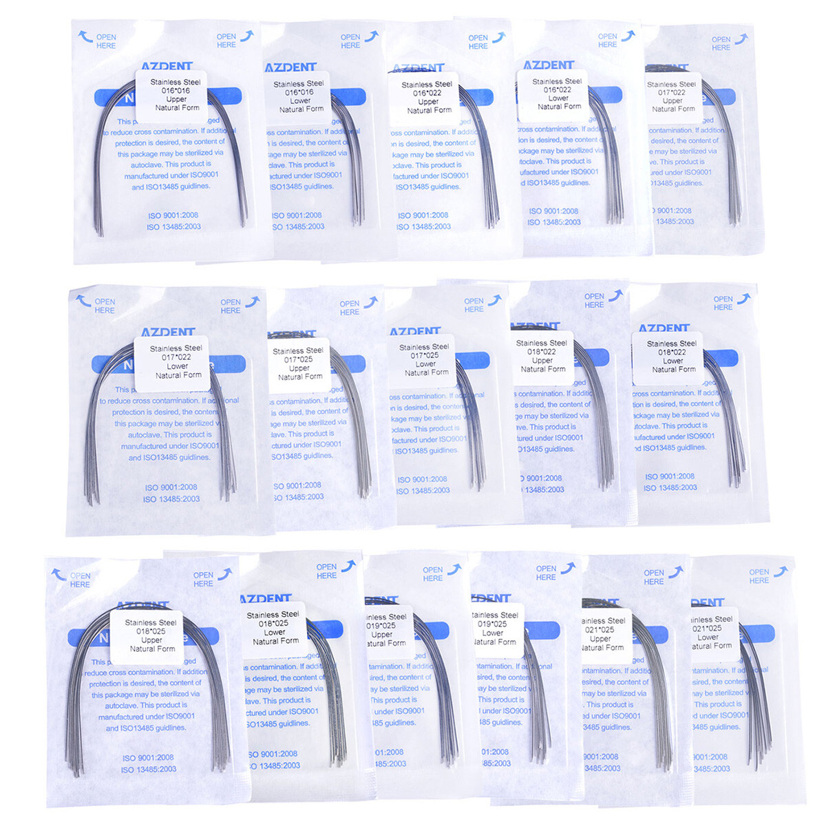 AZDENT Dental Orthodontic Rectangular Stainles Steel Arch Wire Ovoid/Nature Form