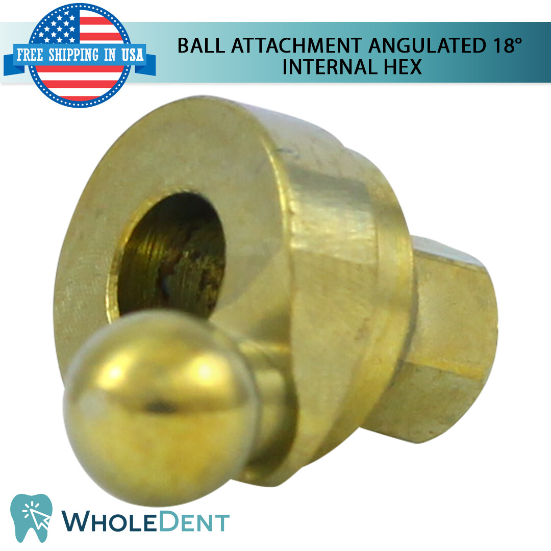 5x Angulated Ball Overdenture Attachment 18° Abutment Dental Implant Int Hex