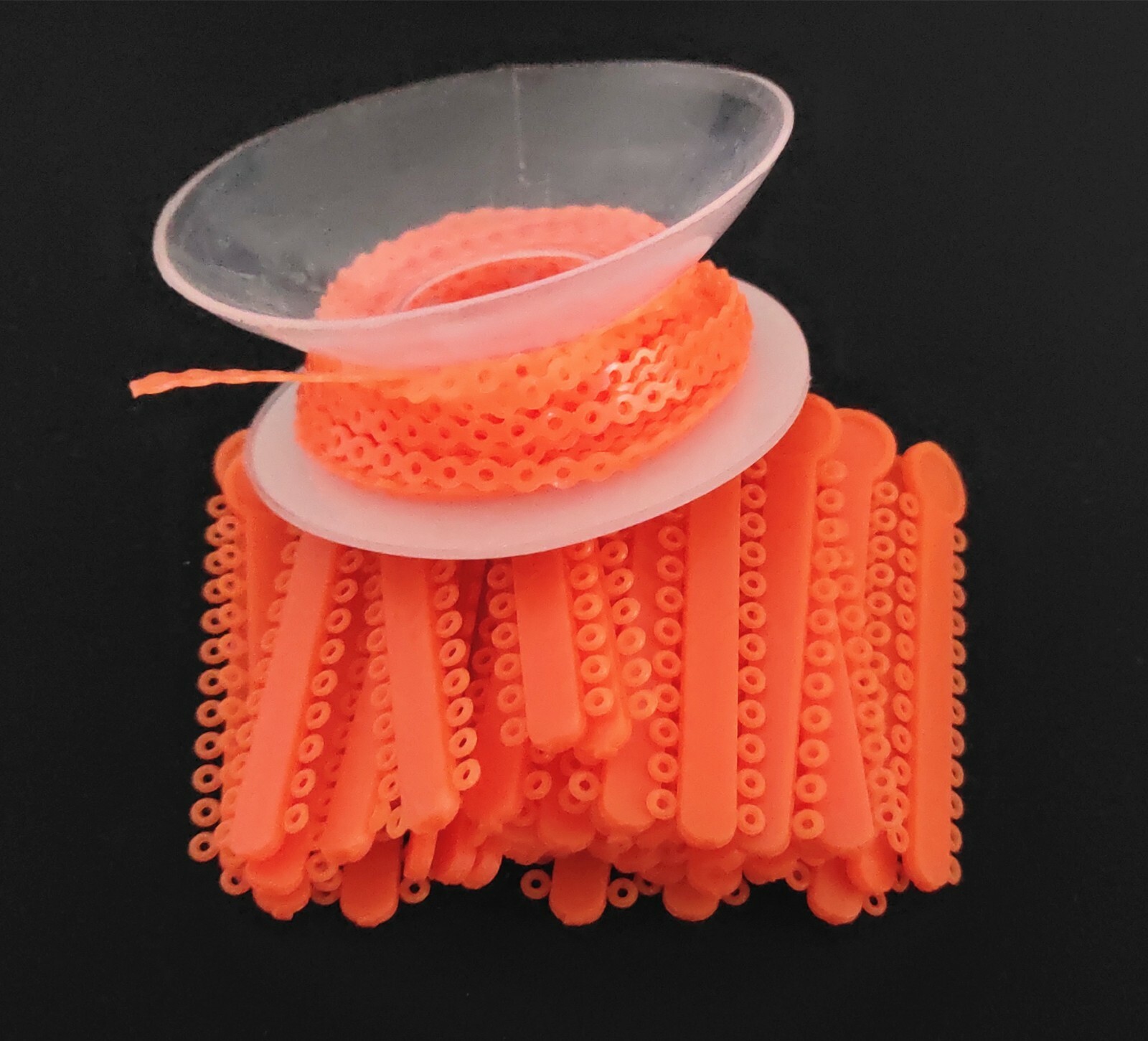 1 Pack Ligature Ties 1008Pcs 1 Pc Ultra Power Chain 15 Feet Short Orange Color